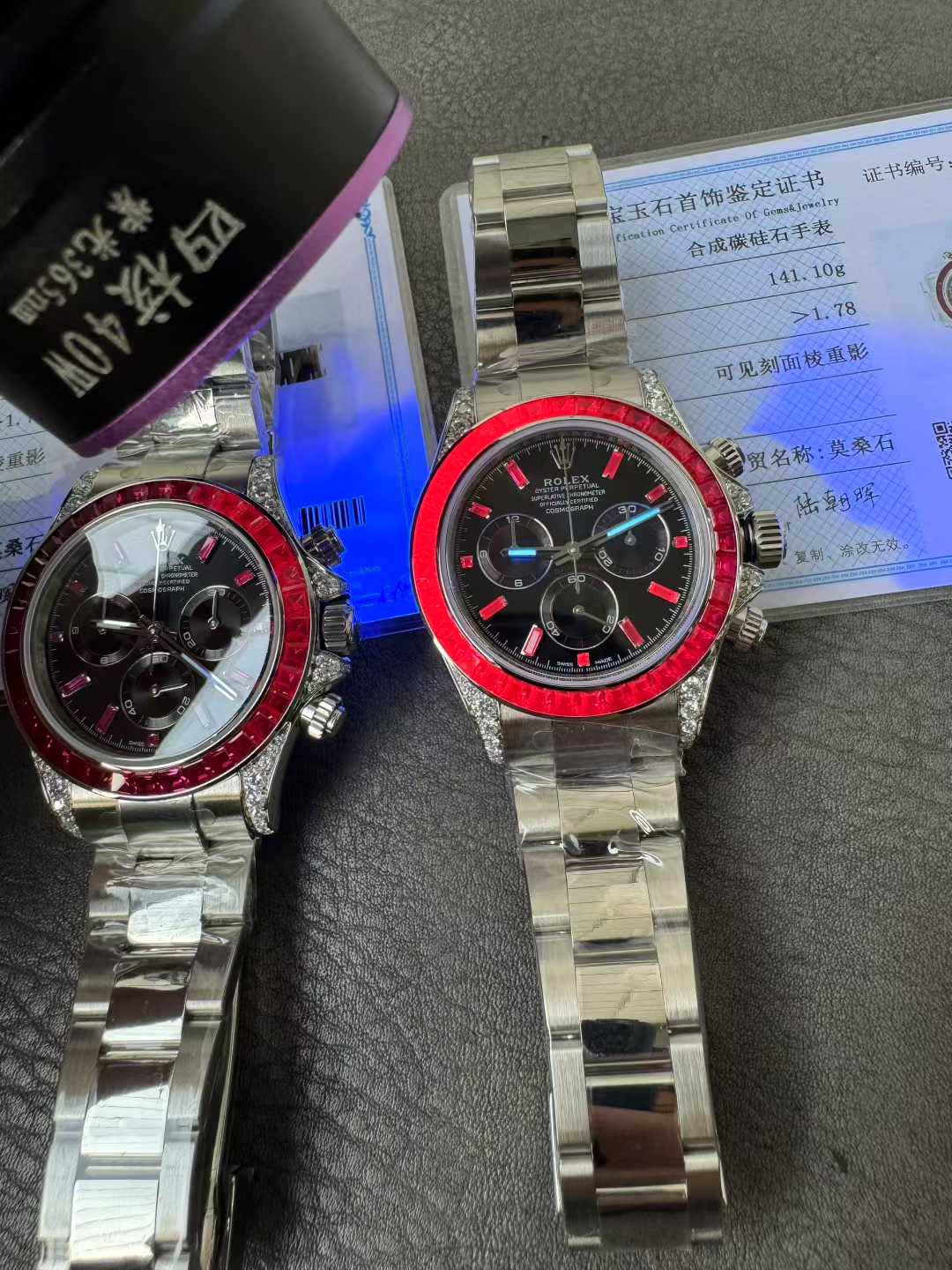 Victory Factory Watch Rolex Ruby Daytona 126599TRU Black Dial Baguette Ruby Bezel TRU Daytona Gem Set DanDong 4131 Movement 09 Clean Factory Watch Rolex Ruby Daytona 126599TRU Black Dial Baguette Ruby Bezel TRU Daytona Gem Set DanDong 4131 Movement 09
