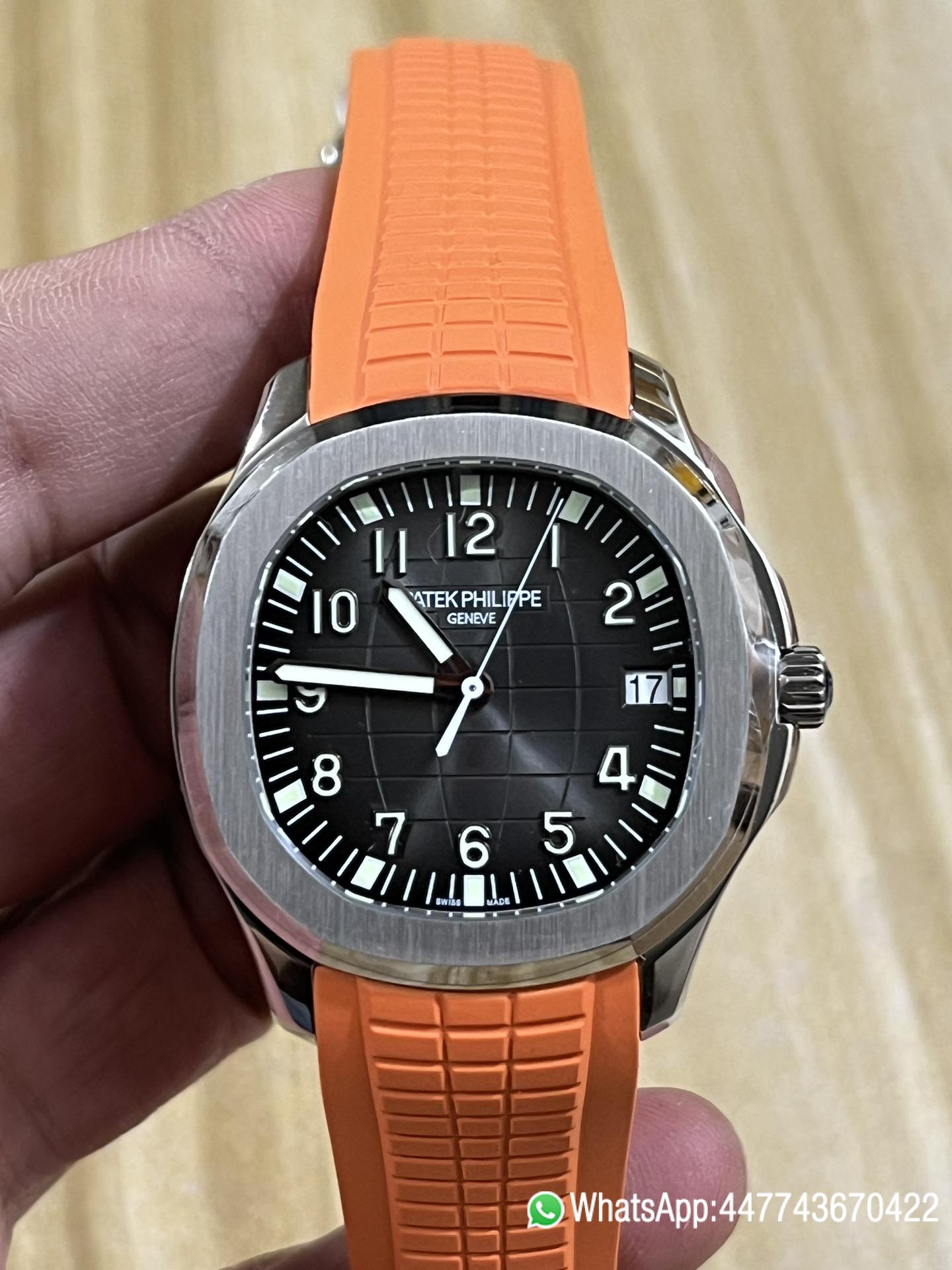 Super Clone Aquanaut 5167A SS ZF Best Edition Gray Dial on Orange Rubber Strap 0 Super Clone Aquanaut 5167A SS ZF Best Edition Gray Dial on Orange Rubber Strap 0