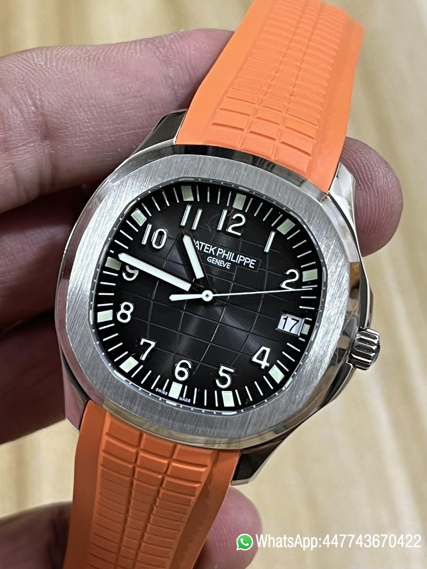 Super Clone Aquanaut 5167A SS ZF Best Edition Gray Dial on Orange Rubber Strap 02 Super Clone Aquanaut 5167A SS ZF Best Edition Gray Dial on Orange Rubber Strap 02