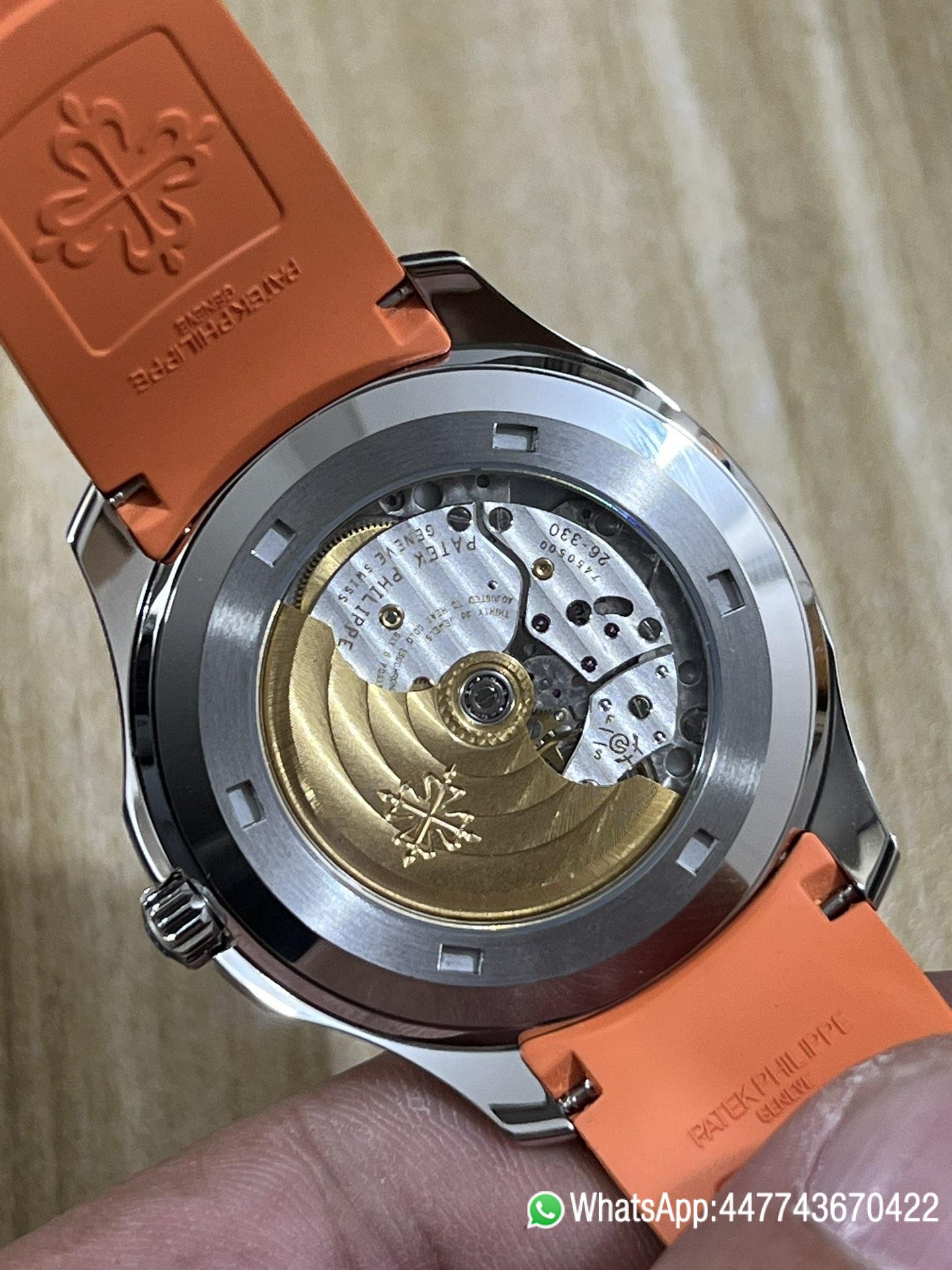 Super Clone Aquanaut 5167A SS ZF Best Edition Gray Dial on Orange Rubber Strap 06 Super Clone Aquanaut 5167A SS ZF Best Edition Gray Dial on Orange Rubber Strap 06