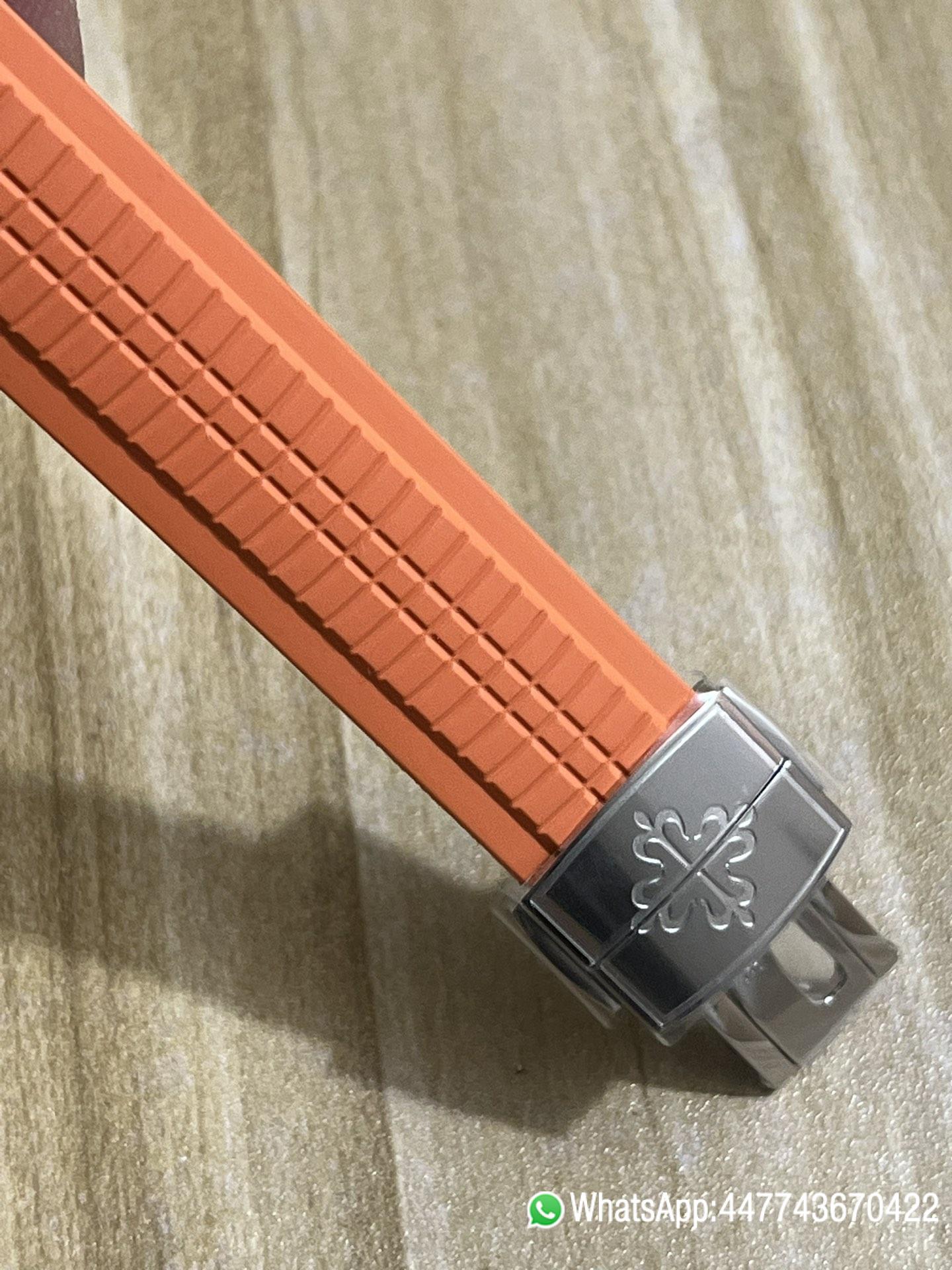 Super Clone Aquanaut 5167A SS ZF Best Edition Gray Dial on Orange Rubber Strap 08 Super Clone Aquanaut 5167A SS ZF Best Edition Gray Dial on Orange Rubber Strap 08