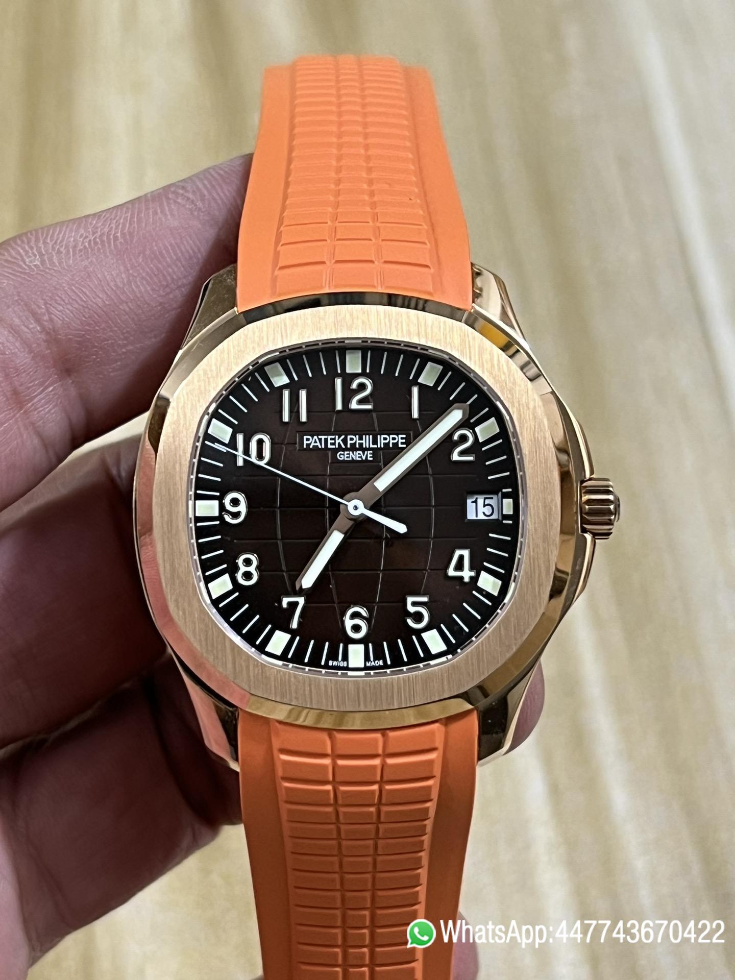 Super Clone Aquanaut 5167R RG 3KF Best Edition Brown Dial on Orange Rubber Strap A324 Super Clone V2 0 Super Clone Aquanaut 5167R RG 3KF Best Edition Brown Dial on Orange Rubber Strap A324 Super Clone V2 0