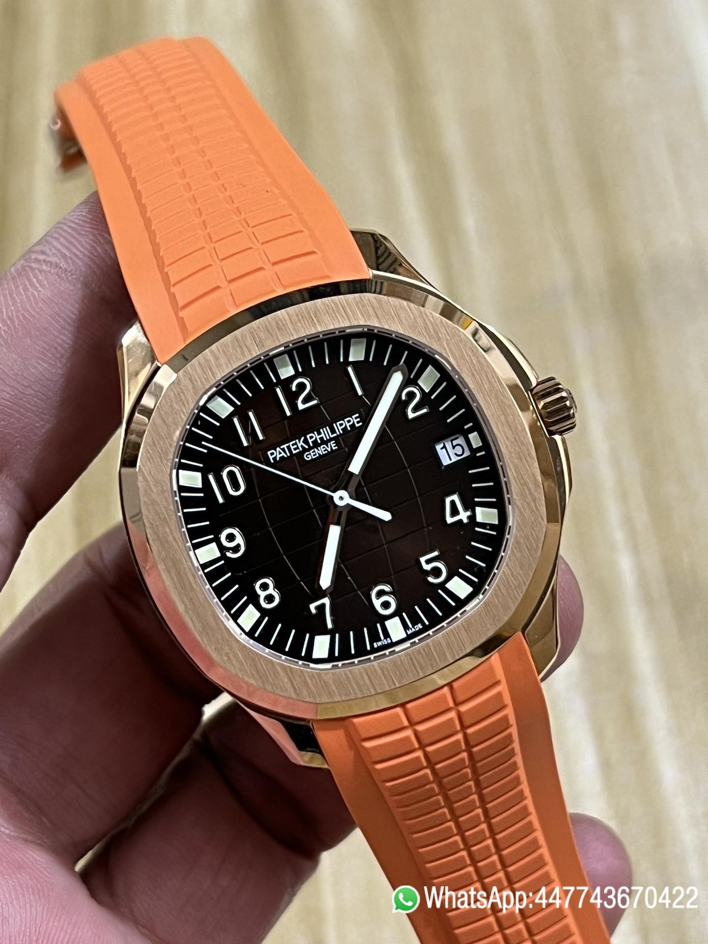 Super Clone Aquanaut 5167R RG 3KF Best Edition Brown Dial on Orange Rubber Strap A324 Super Clone V2 01 Super Clone Aquanaut 5167R RG 3KF Best Edition Brown Dial on Orange Rubber Strap A324 Super Clone V2 01