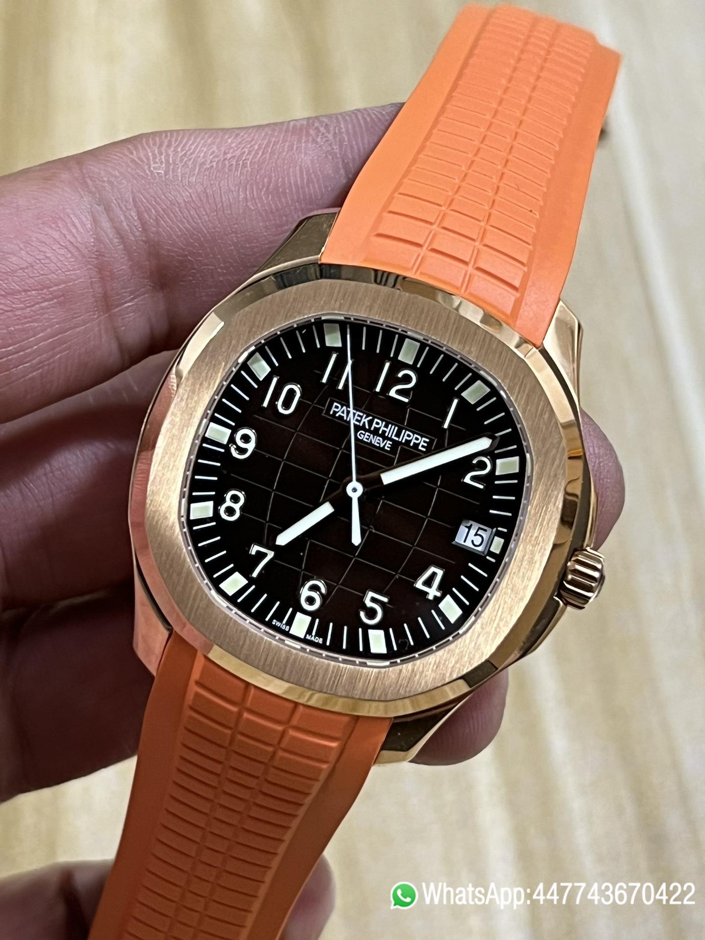 Super Clone Aquanaut 5167R RG 3KF Best Edition Brown Dial on Orange Rubber Strap A324 Super Clone V2 02 Super Clone Aquanaut 5167R RG 3KF Best Edition Brown Dial on Orange Rubber Strap A324 Super Clone V2 02