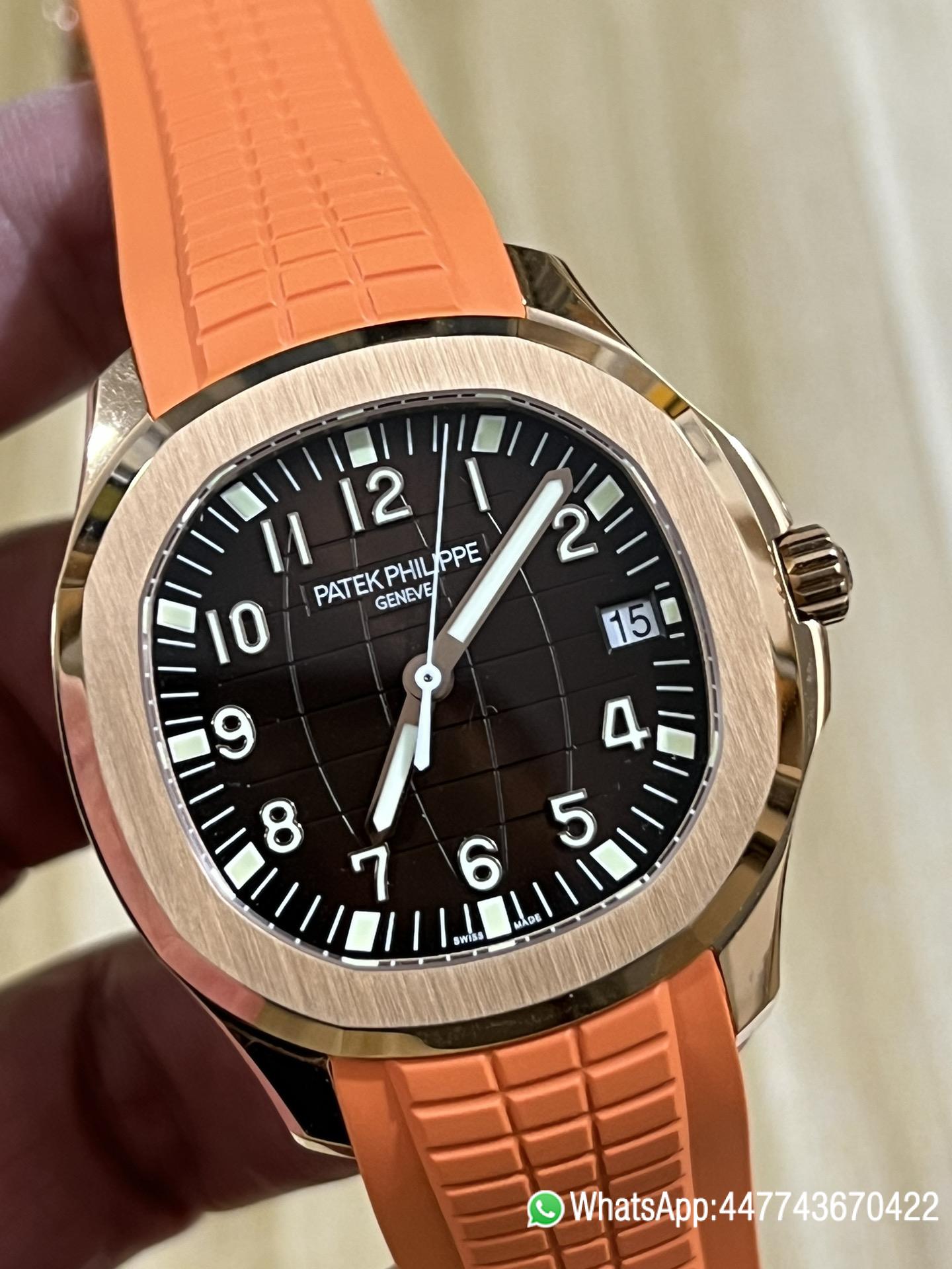 Super Clone Aquanaut 5167R RG 3KF Best Edition Brown Dial on Orange Rubber Strap A324 Super Clone V2 03 Super Clone Aquanaut 5167R RG 3KF Best Edition Brown Dial on Orange Rubber Strap A324 Super Clone V2 03