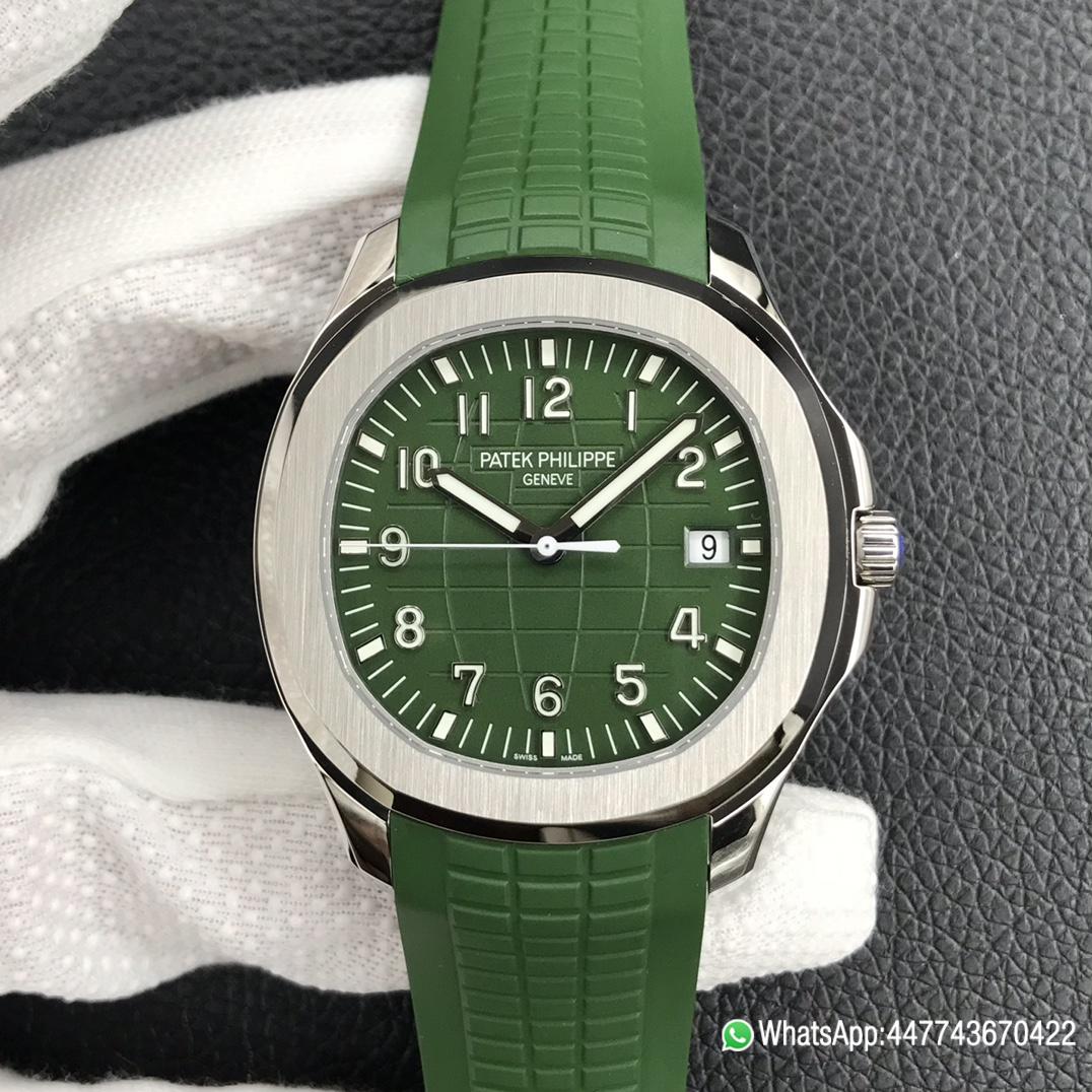 Super Clone Aquanaut 5168G 42mm SS VF Best Edition Green Dial on Green Rubber Strap DD324 0 Super Clone Aquanaut 5168G 42mm SS VF Best Edition Green Dial on Green Rubber Strap DD324 0