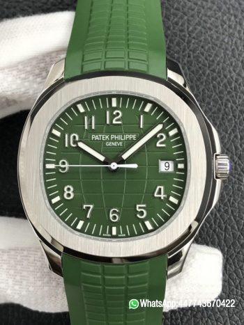 Super Clone Aquanaut 5168G 42mm SS VF Best Edition Green Dial on Green Rubber Strap DD324 00