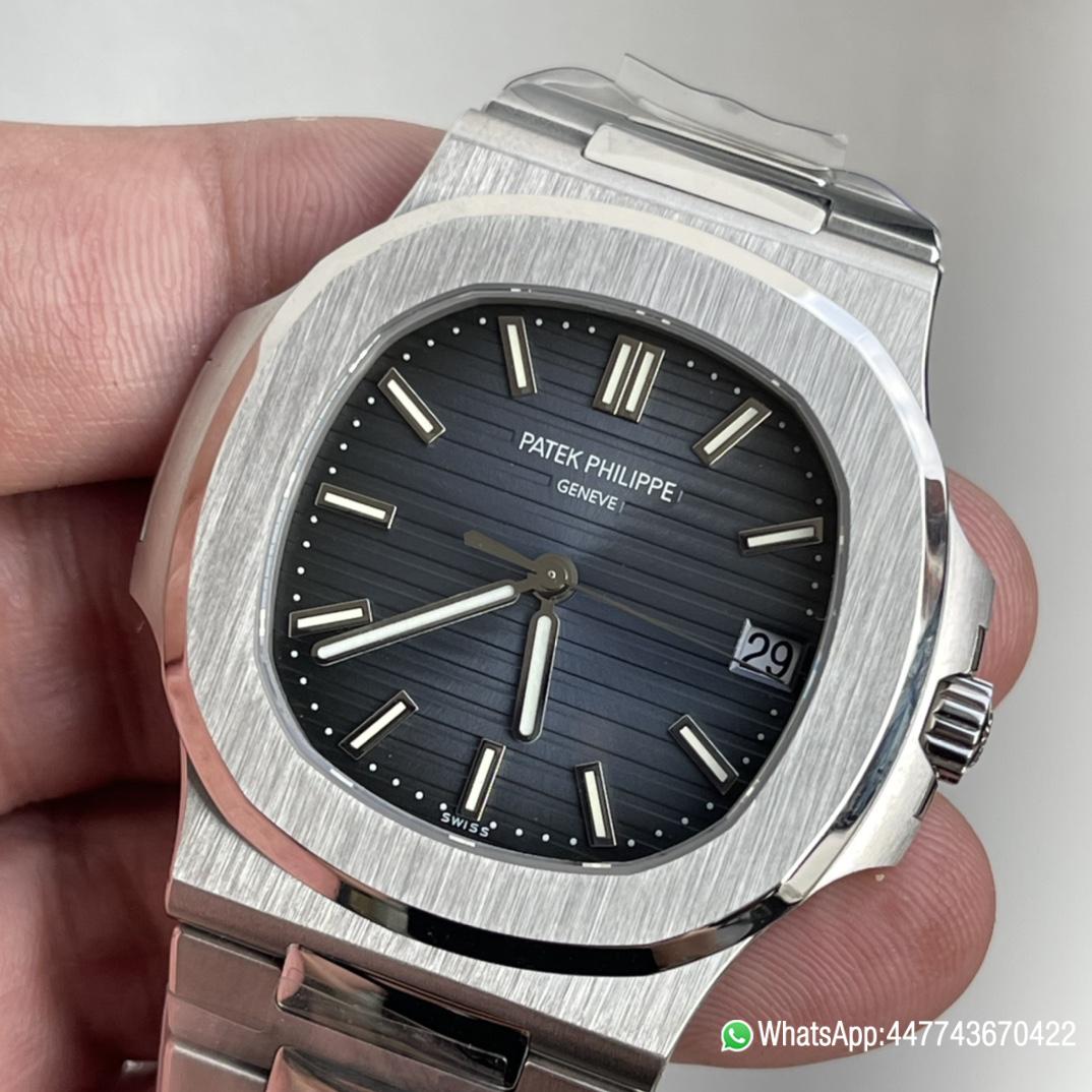 Super Clone Nautilus 57111A 3KF Best Edition Blue Textured Dial on SS Bracelet A324 02 Super Clone Nautilus 57111A 3KF Best Edition Blue Textured Dial on SS Bracelet A324 02