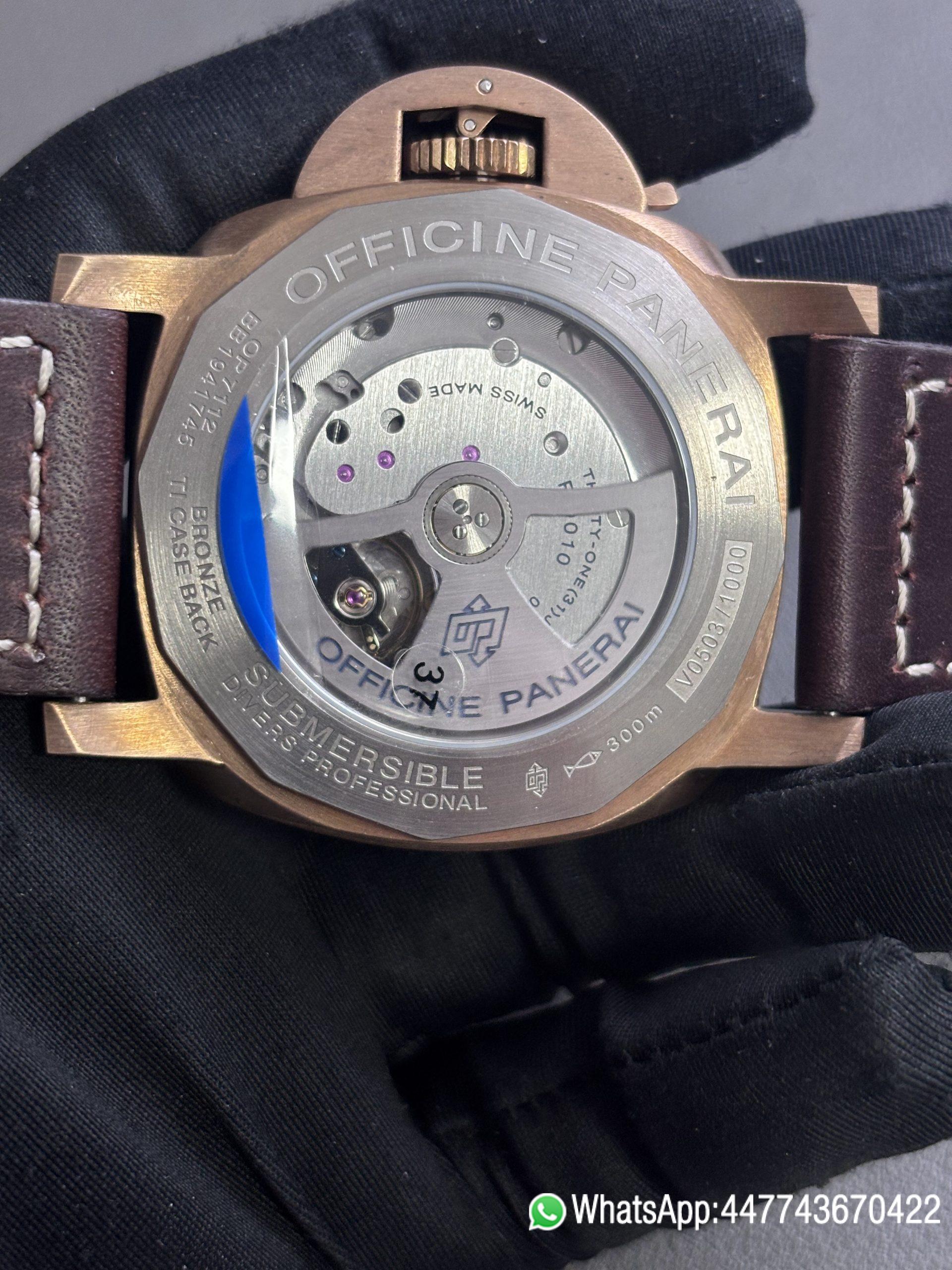 Super Clone Panerai Submersible Bronzo PAM00968 47mm Bronze case Bronze one way rotating dive bezel black ceramic bezel opening P 9010 Super Clone Automatic Movement 01o Super Clone Panerai Submersible Bronzo PAM00968 47mm Bronze case Bronze one way rotating dive bezel black ceramic bezel opening P 9010 Super Clone Automatic Movement 01o