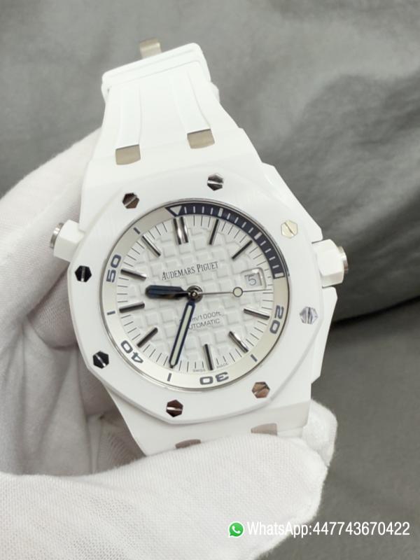 Super Clone Royal Oak Offshore Diver 15707 White Ceramic APSF Best Edition SA3120 Super Clone 007 Super Clone Royal Oak Offshore Diver 15707 White Ceramic APSF Best Edition SA3120 Super Clone 007