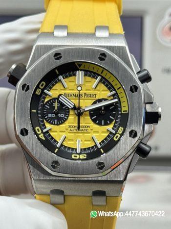 Super Clone Watch AP0778C AP ROO 26703 SS RU Yellow MSF A3124 Mod 010