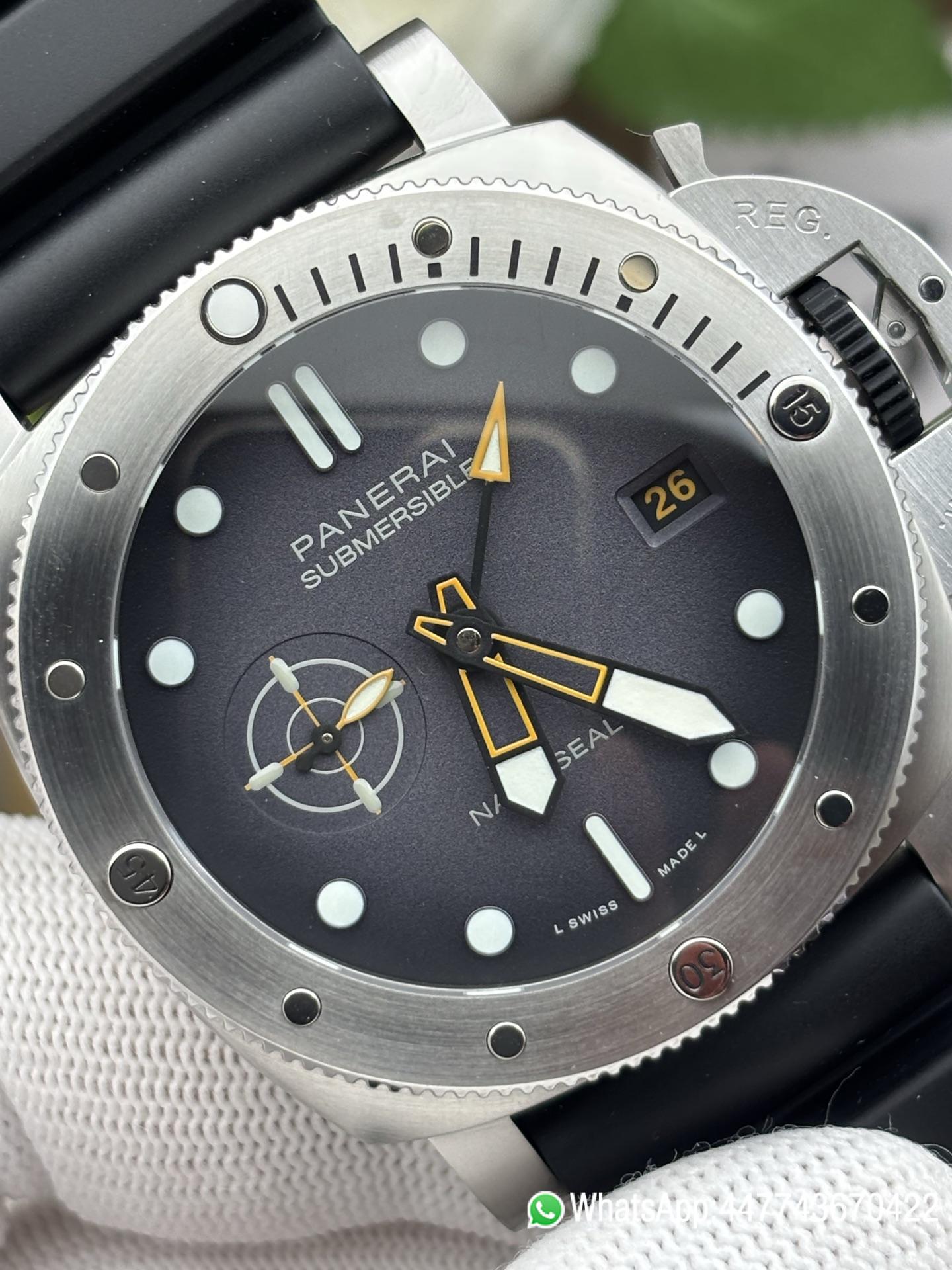 Super Clone Watch PAM1323 44mm Submersible VSF Best Edition Gray Dial on Rubber Strap 02 Super Clone Watch PAM1323 44mm Submersible VSF Best Edition Gray Dial on Rubber Strap 02