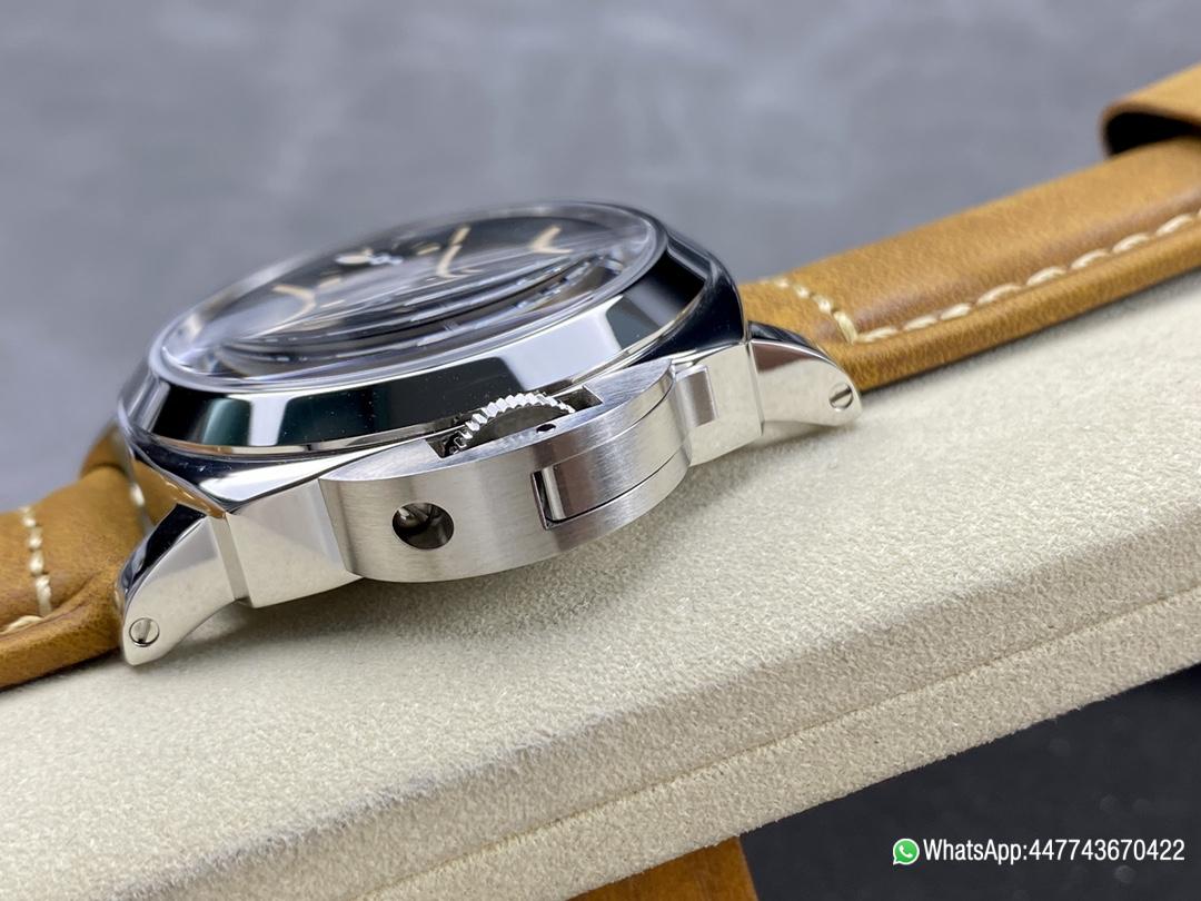 Super Clone Watch PAM417 W HWF 11 Best Edition White Dial on Brown Leather Strap A6497 05 Super Clone Watch PAM417 W HWF 11 Best Edition White Dial on Brown Leather Strap A6497 05