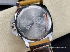 Super Clone Watch PAM417 W HWF 11 Best Edition White Dial on Brown Leather Strap A6497 06