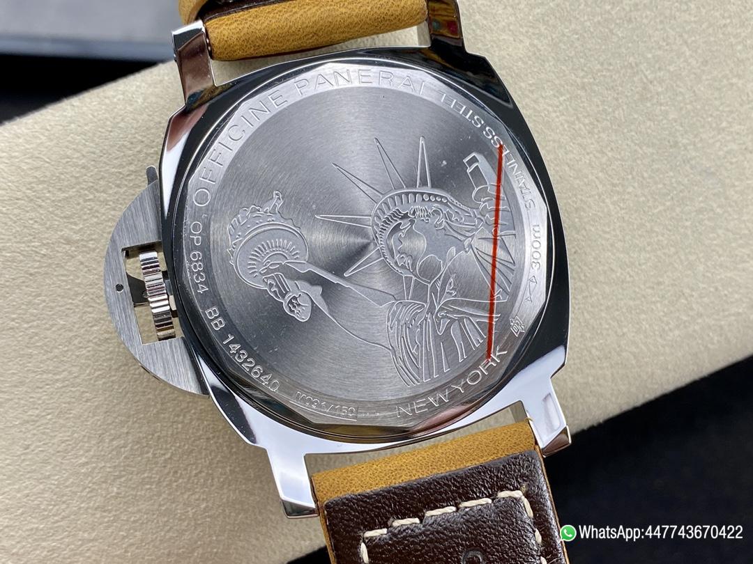 Super Clone Watch PAM417 W HWF 11 Best Edition White Dial on Brown Leather Strap A6497 06 Super Clone Watch PAM417 W HWF 11 Best Edition White Dial on Brown Leather Strap A6497 06