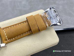 Super Clone Watch PAM417 W HWF 11 Best Edition White Dial on Brown Leather Strap A6497 07