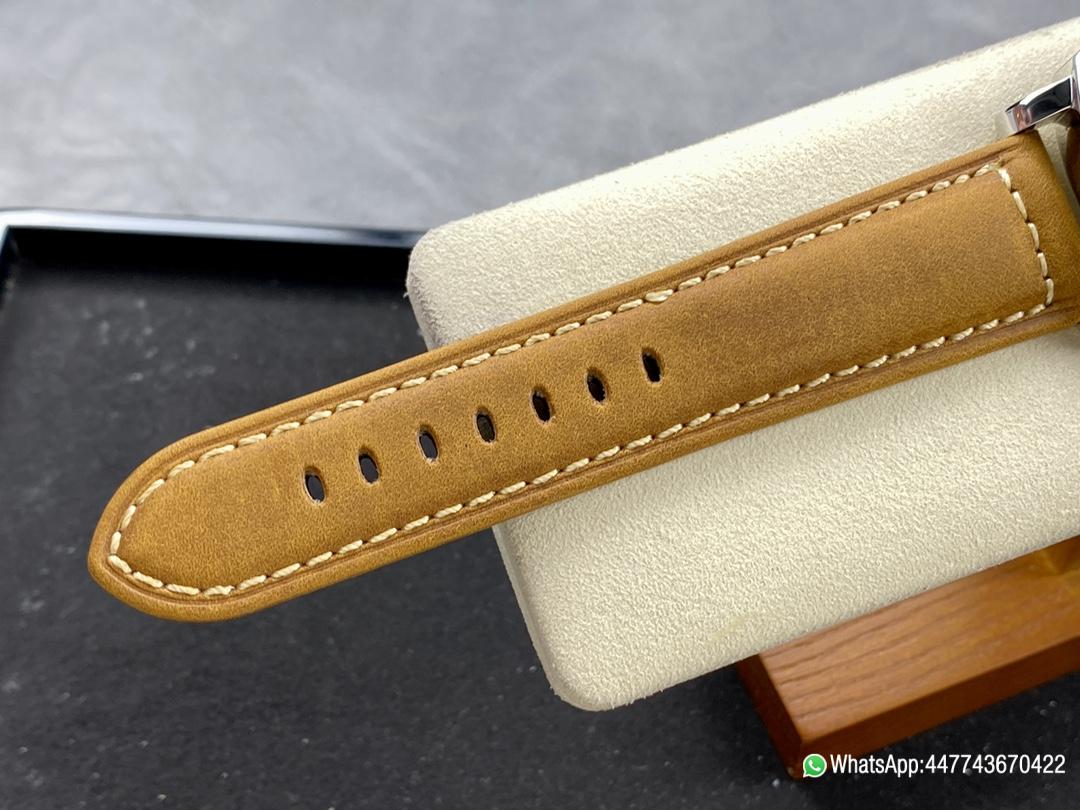 Super Clone Watch PAM417 W HWF 11 Best Edition White Dial on Brown Leather Strap A6497 08 Super Clone Watch PAM417 W HWF 11 Best Edition White Dial on Brown Leather Strap A6497 08
