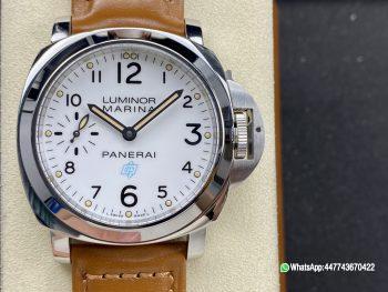 Super Clone Watch PAM778 W HWF 11 Best Edition White Dial on Brown Leather Strap A6497 0