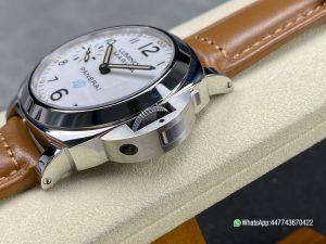Super Clone Watch PAM778 W HWF 11 Best Edition White Dial on Brown Leather Strap A6497 05