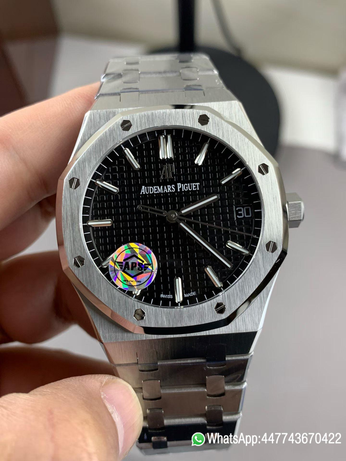 Super Clone Watch Royal Oak 15500 SS APSF Best Edition Black Dial on SS Bracelet SA4302 03 Super Clone Watch Royal Oak 15500 SS APSF Best Edition Black Dial on SS Bracelet SA4302 03