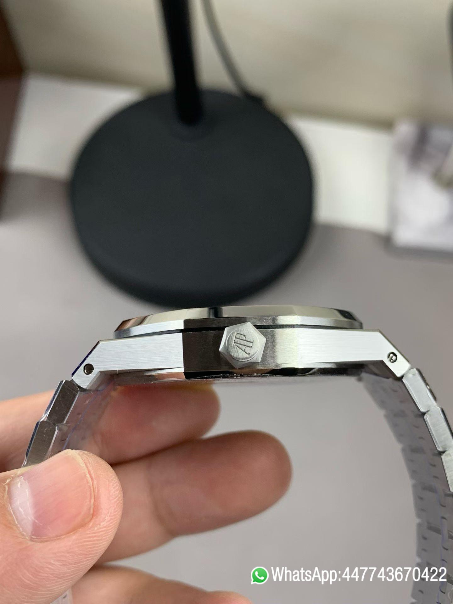 Super Clone Watch Royal Oak 15500 SS APSF Best Edition Black Dial on SS Bracelet SA4302 04 Super Clone Watch Royal Oak 15500 SS APSF Best Edition Black Dial on SS Bracelet SA4302 04