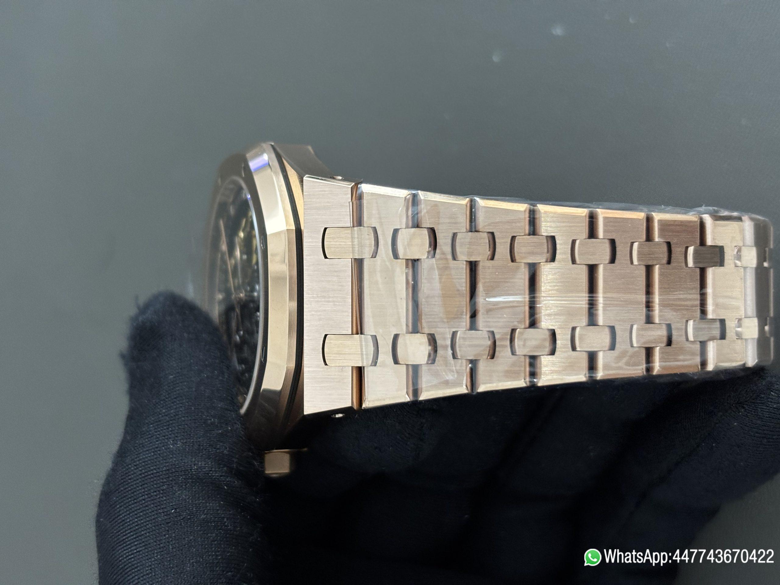 Super Clone Watch THB Royal Oak Double Balance Wheel Openworked 15407OR 41mm Skeleton Dial 18K Rose Gold Plated Solid Stainless Steel 316F 09 Super Clone Watch THB Royal Oak Double Balance Wheel Openworked 15407OR 41mm Skeleton Dial 18K Rose Gold Plated Solid Stainless Steel 316F 09