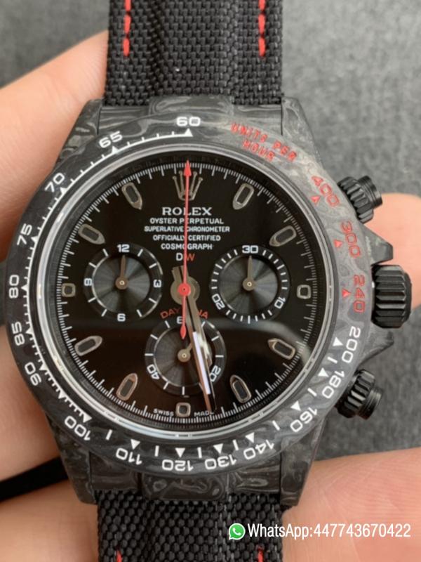 Super Clone Watch WWF ROLEX Cosmograph Daytona Series Diw Team Modified Version 40mm Carbon fiber case carbon fiber speed indicator ring and Shanghai 7750 chronograph movement 003 Super Clone Watch WWF ROLEX Cosmograph Daytona Series Diw Team Modified Version 40mm Carbon fiber case carbon fiber speed indicator ring and Shanghai 7750 chronograph movement 003