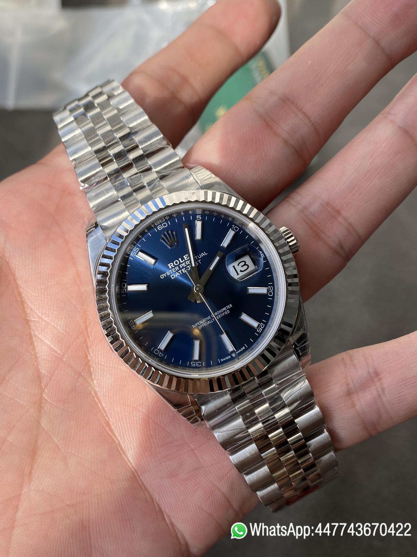 Super Clone Rolex DateJust 41 126300 0002 Blue Dial on Oyster Bracelet Dandong 3235 Movement 06 Super Clone Rolex DateJust 41 126300 0002 Blue Dial on Oyster Bracelet Dandong 3235 Movement 06