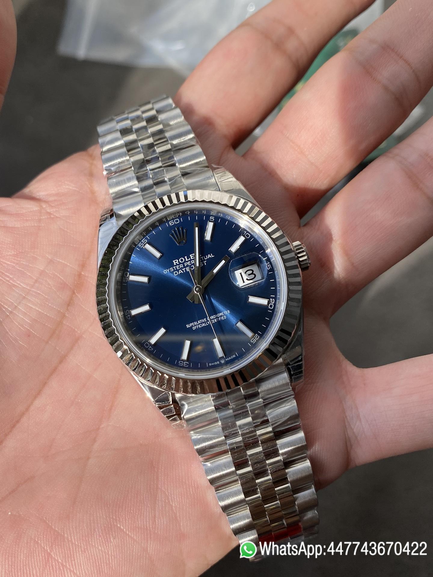 Super Clone Rolex DateJust 41 126300 0002 Blue Dial on Oyster Bracelet Dandong 3235 Movement 07