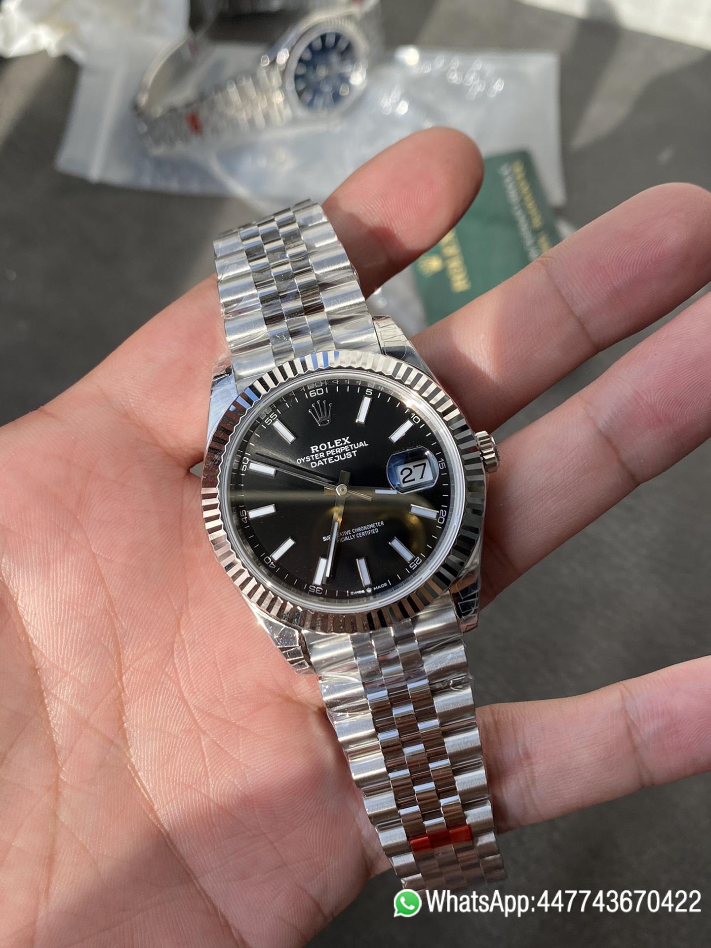 Super Clone Rolex DateJust 41 126334 0018 Black Dial on Oyster Bracelet Dandong 3235 Movement 01