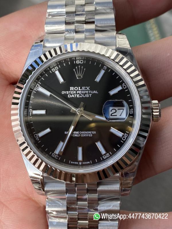 Super Clone Rolex DateJust 41 126334 0018 Black Dial on Oyster Bracelet Dandong 3235 Movement 010 Super Clone Rolex DateJust 41 126334 0018 Black Dial on Oyster Bracelet Dandong 3235 Movement 010