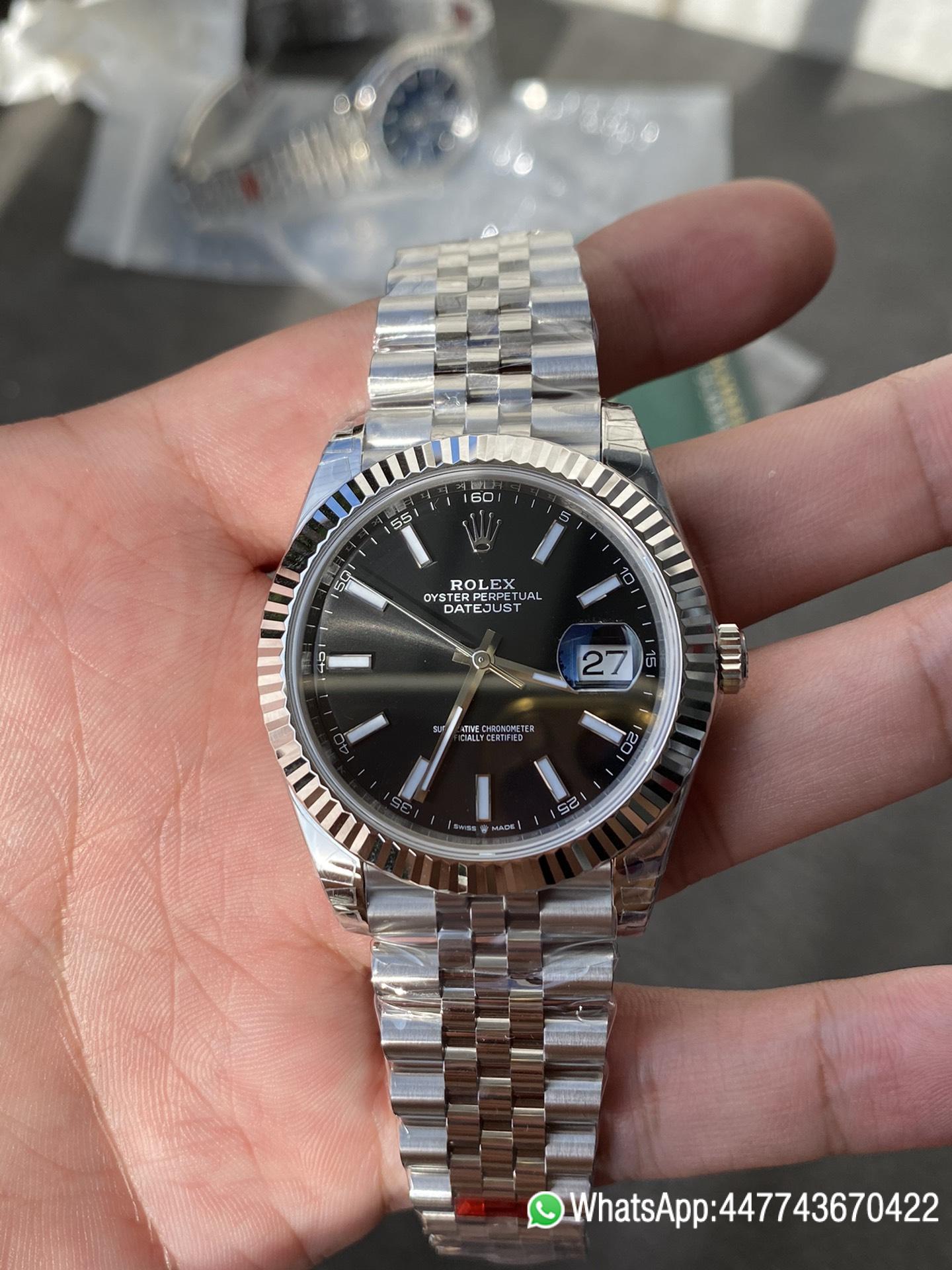Super Clone Rolex DateJust 41 126334 0018 Black Dial on Oyster Bracelet Dandong 3235 Movement 02 Super Clone Rolex DateJust 41 126334 0018 Black Dial on Oyster Bracelet Dandong 3235 Movement 02