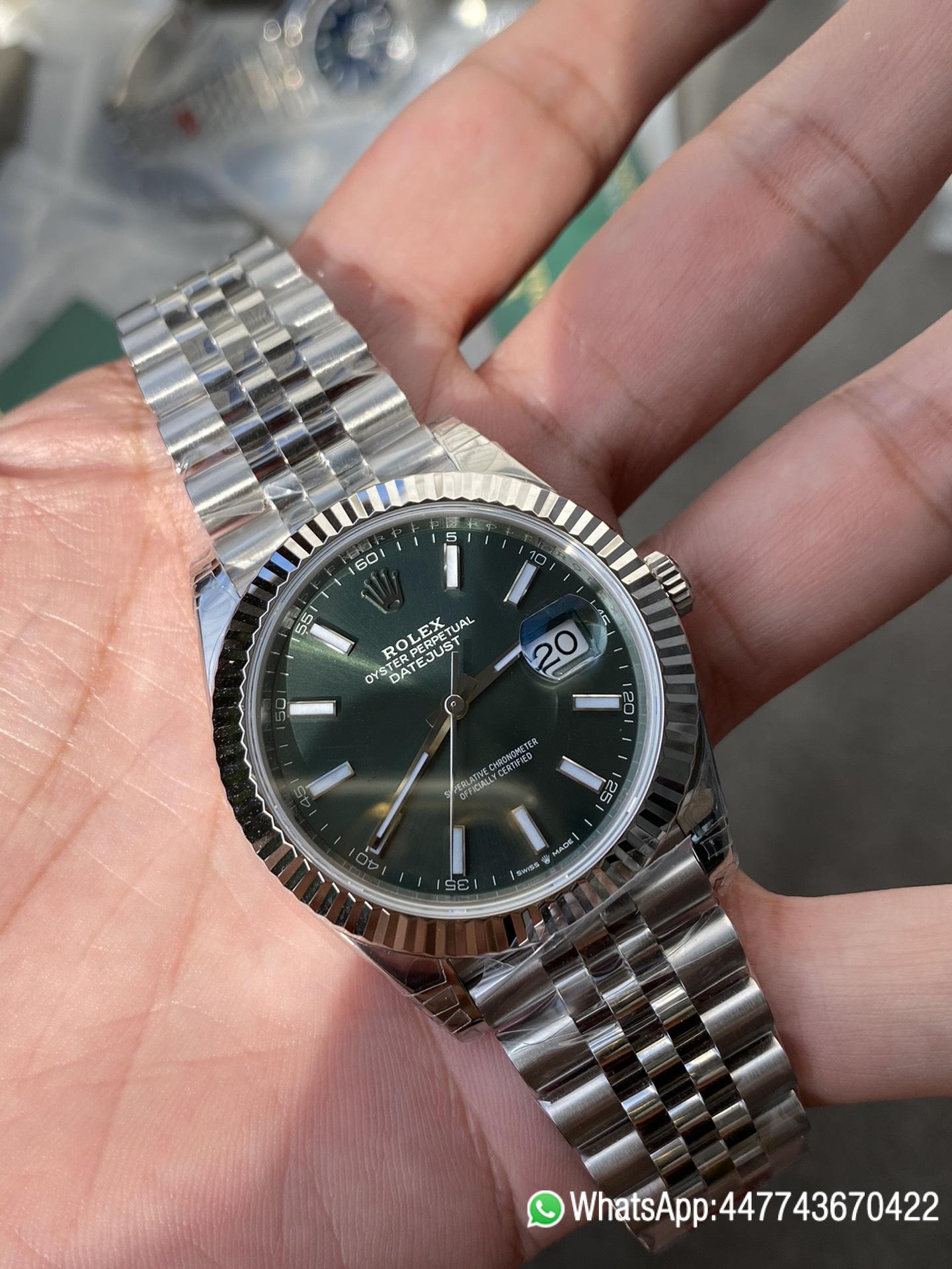 Super Clone Rolex DateJust 41 126334 0028 Green Dial on Oyster Bracelet Dandong 3235 Movement 03 Super Clone Rolex DateJust 41 126334 0028 Green Dial on Oyster Bracelet Dandong 3235 Movement 03