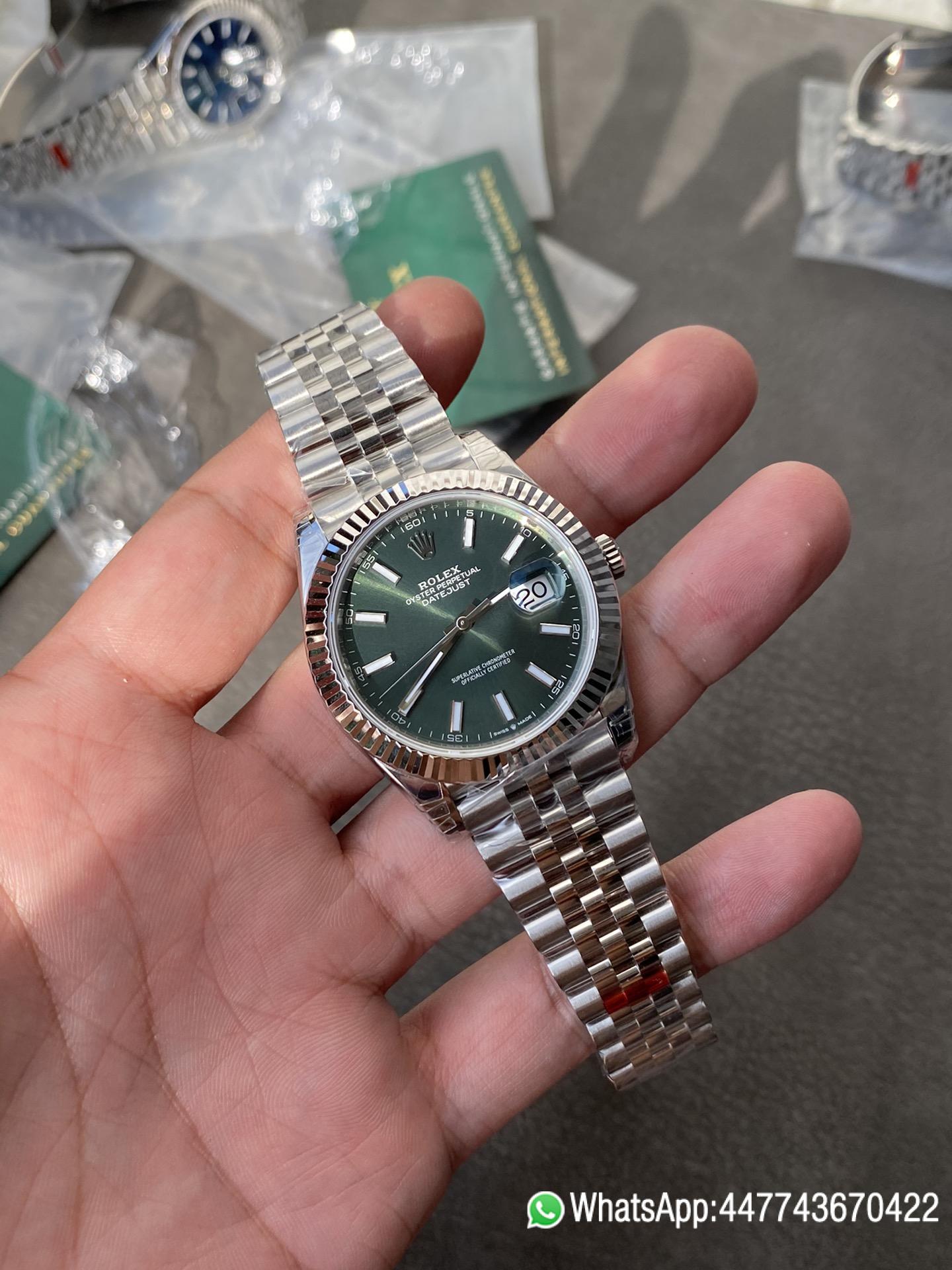 Super Clone Rolex DateJust 41 126334 0028 Green Dial on Oyster Bracelet Dandong 3235 Movement 04 Super Clone Rolex DateJust 41 126334 0028 Green Dial on Oyster Bracelet Dandong 3235 Movement 04