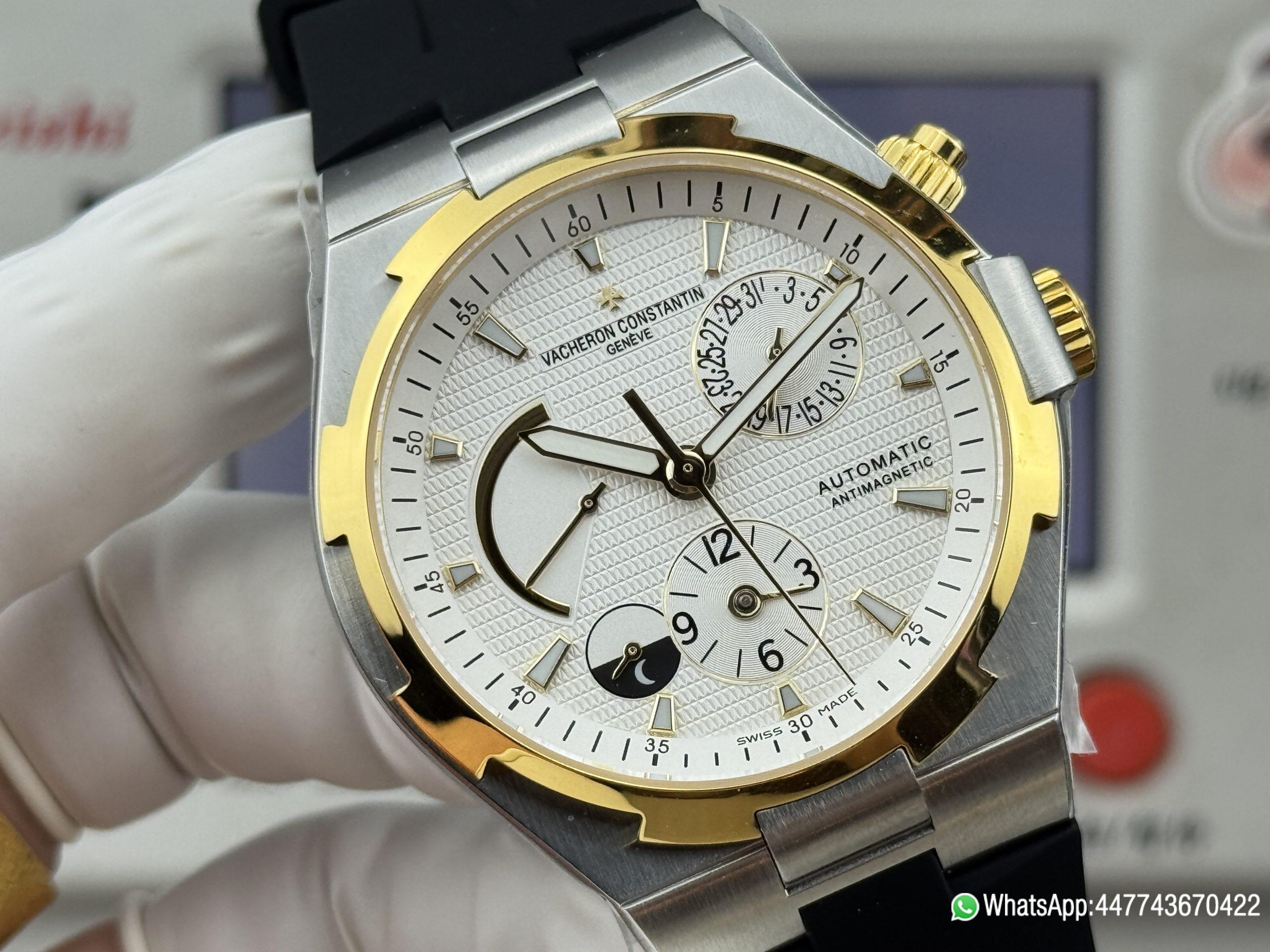 Super Clone Watch V Factory Vacheron Constantin Overseas 42mm Silver White Dail 316L stainless steel case 18K gold bezel and Replica version 1222 SC type movement 01 Super Clone Watch V Factory Vacheron Constantin Overseas 42mm Silver White Dail 316L stainless steel case 18K gold bezel and Replica version 1222 SC type movement 01