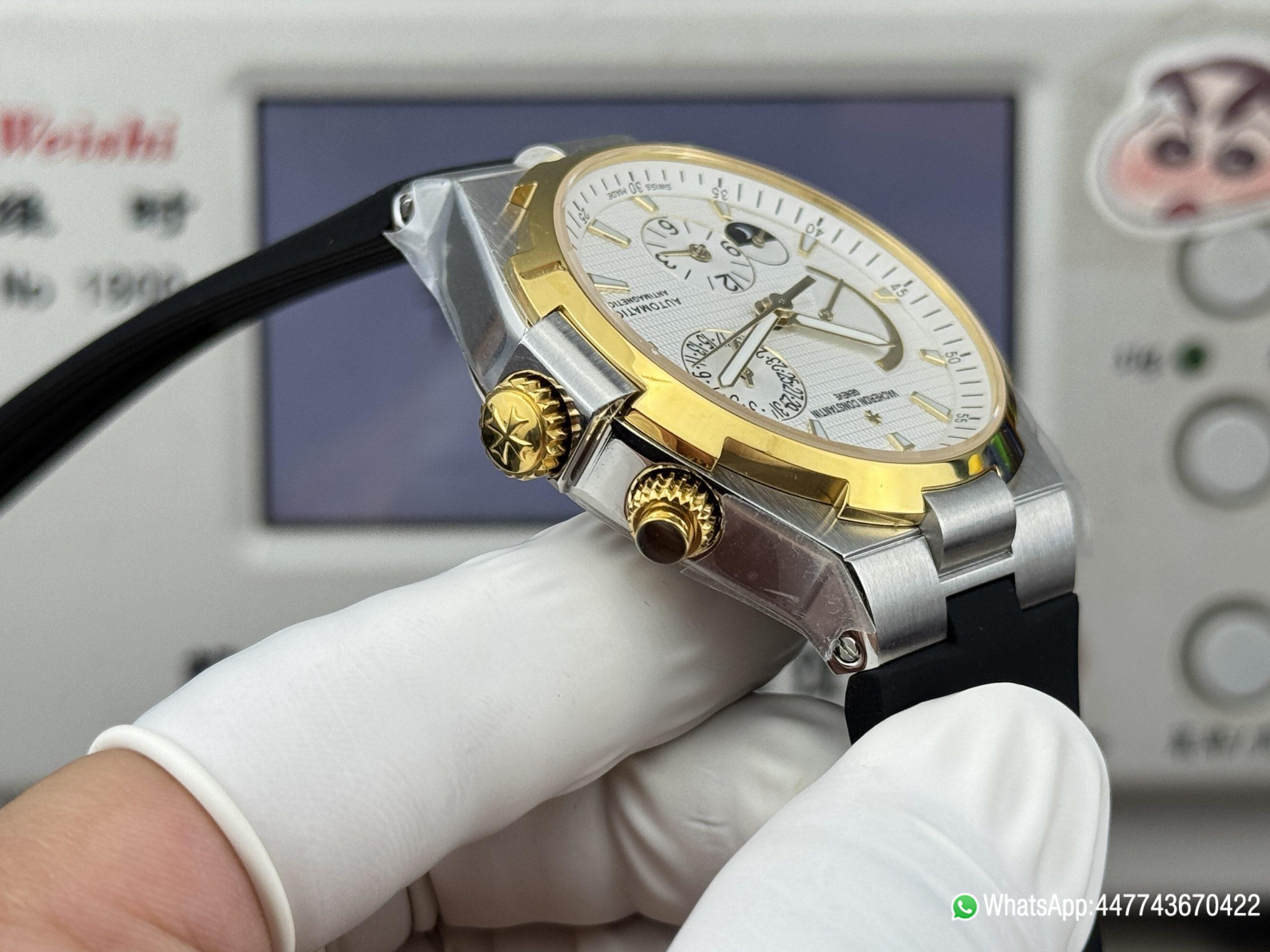 Super Clone Watch V Factory Vacheron Constantin Overseas 42mm Silver White Dail 316L stainless steel case 18K gold bezel and Replica version 1222 SC type movement 06 Super Clone Watch V Factory Vacheron Constantin Overseas 42mm Silver White Dail 316L stainless steel case 18K gold bezel and Replica version 1222 SC type movement 06