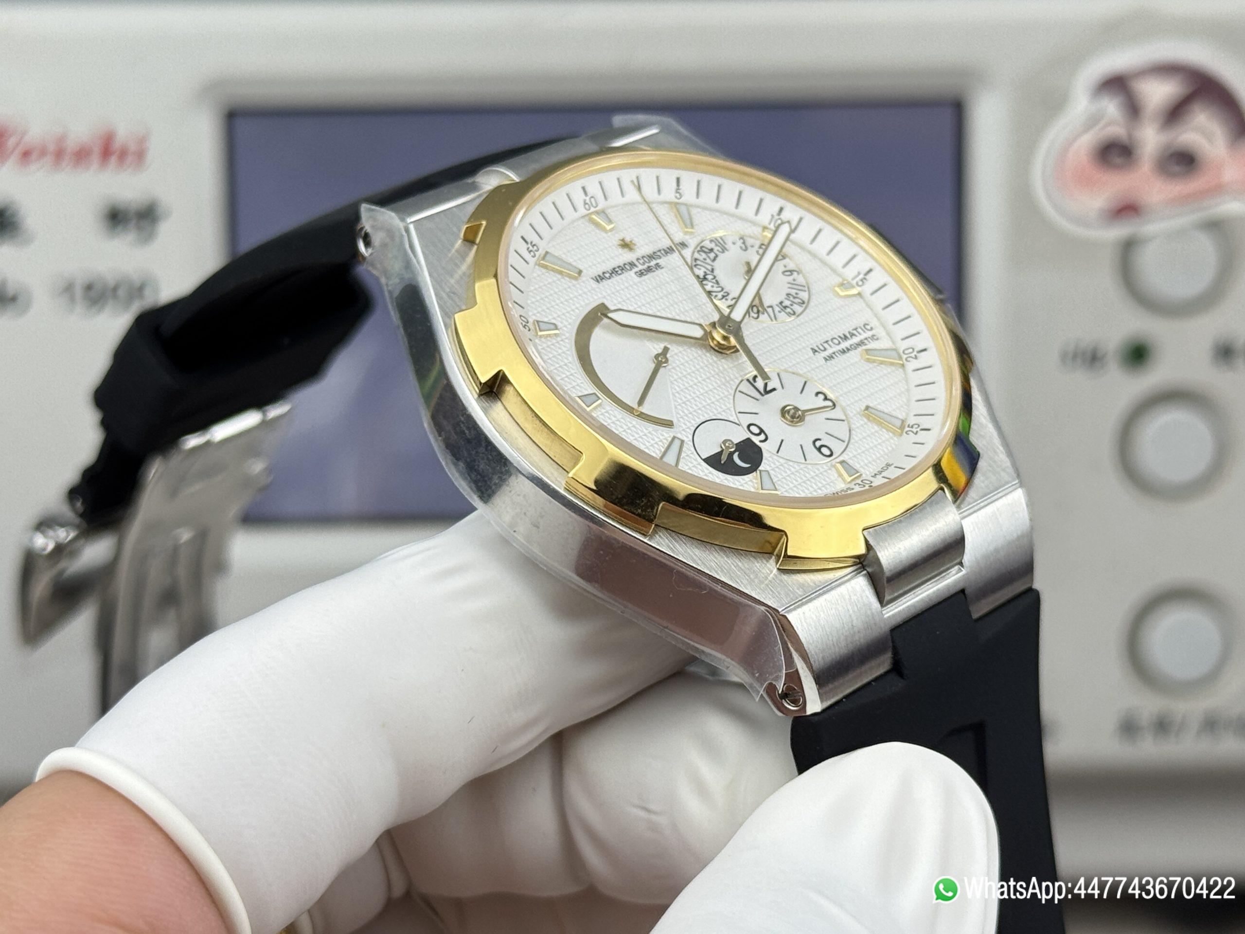 Super Clone Watch V Factory Vacheron Constantin Overseas 42mm Silver White Dail 316L stainless steel case 18K gold bezel and Replica version 1222 SC type movement 07 Super Clone Watch V Factory Vacheron Constantin Overseas 42mm Silver White Dail 316L stainless steel case 18K gold bezel and Replica version 1222 SC type movement 07