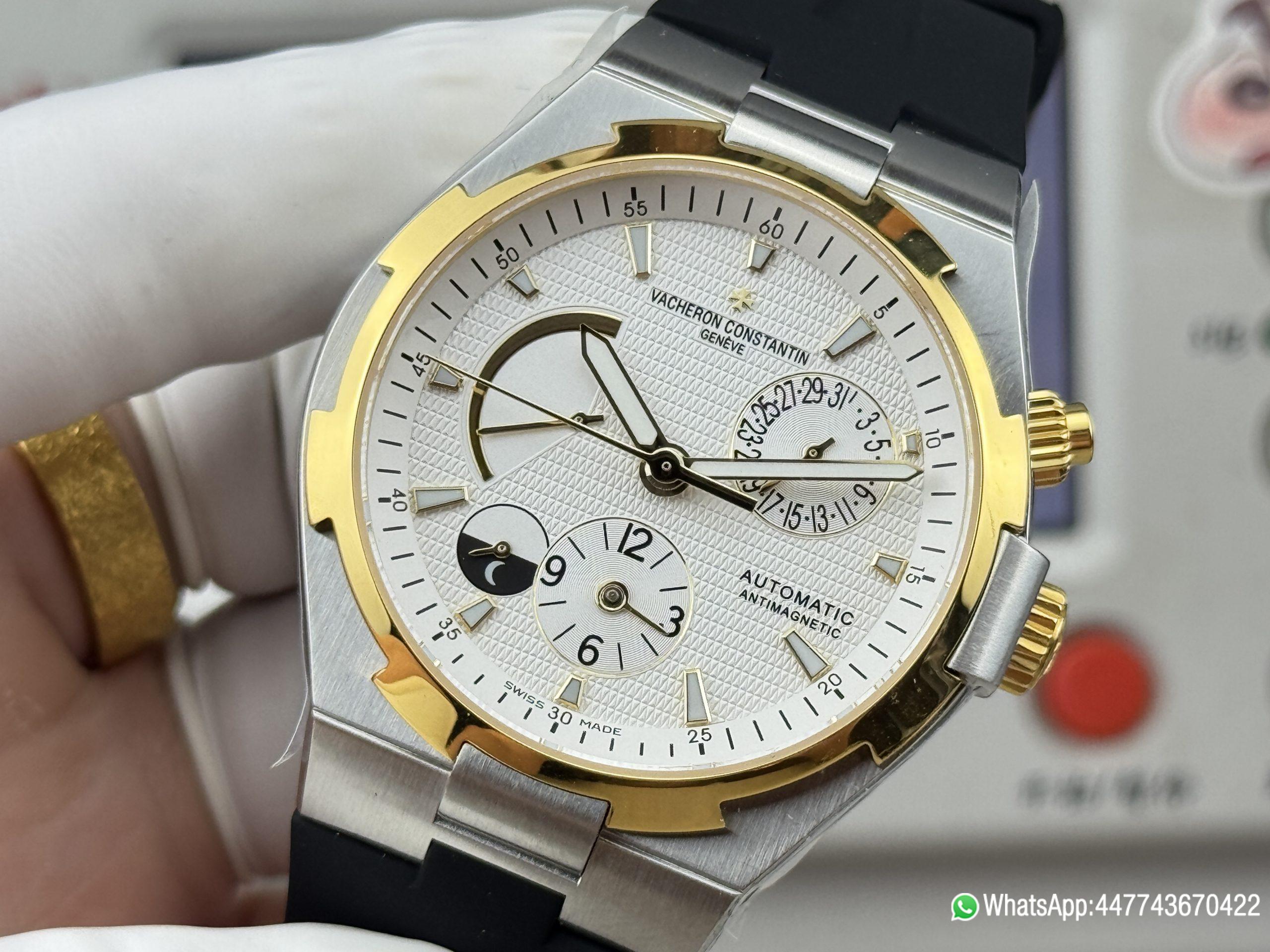 Super Clone Watch V Factory Vacheron Constantin Overseas 42mm Silver White Dail 316L stainless steel case 18K gold bezel and Replica version 1222 SC type movement 08 Super Clone Watch V Factory Vacheron Constantin Overseas 42mm Silver White Dail 316L stainless steel case 18K gold bezel and Replica version 1222 SC type movement 08