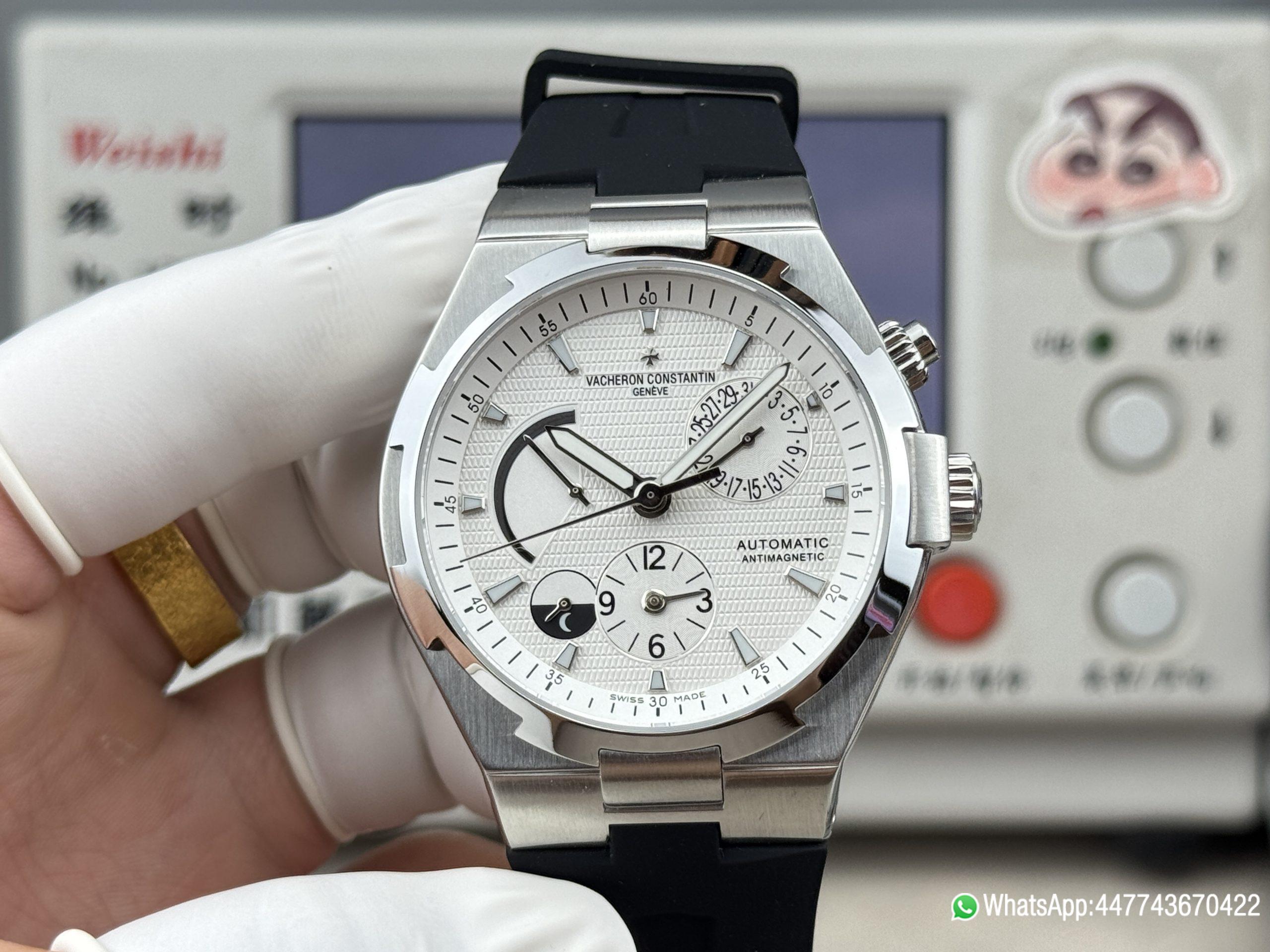 Super Clone Watch V Factory Vacheron Constantin Overseas 42mm Silver White Dail 316L stainless steel case and Replica version 1222 SC type movement 01