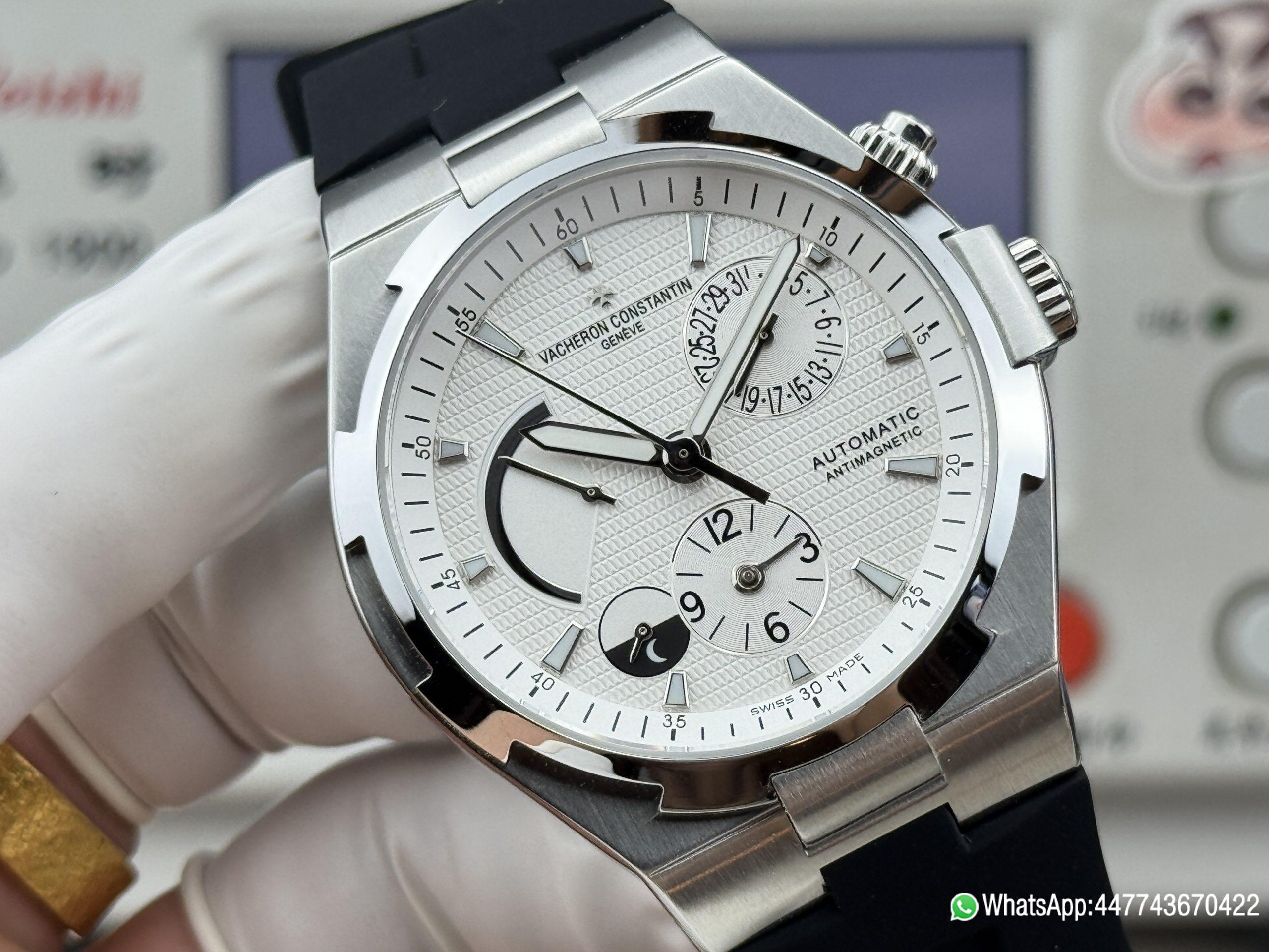 Super Clone Watch V Factory Vacheron Constantin Overseas 42mm Silver White Dail 316L stainless steel case and Replica version 1222 SC type movement 02 Super Clone Watch V Factory Vacheron Constantin Overseas 42mm Silver White Dail 316L stainless steel case and Replica version 1222 SC type movement 02