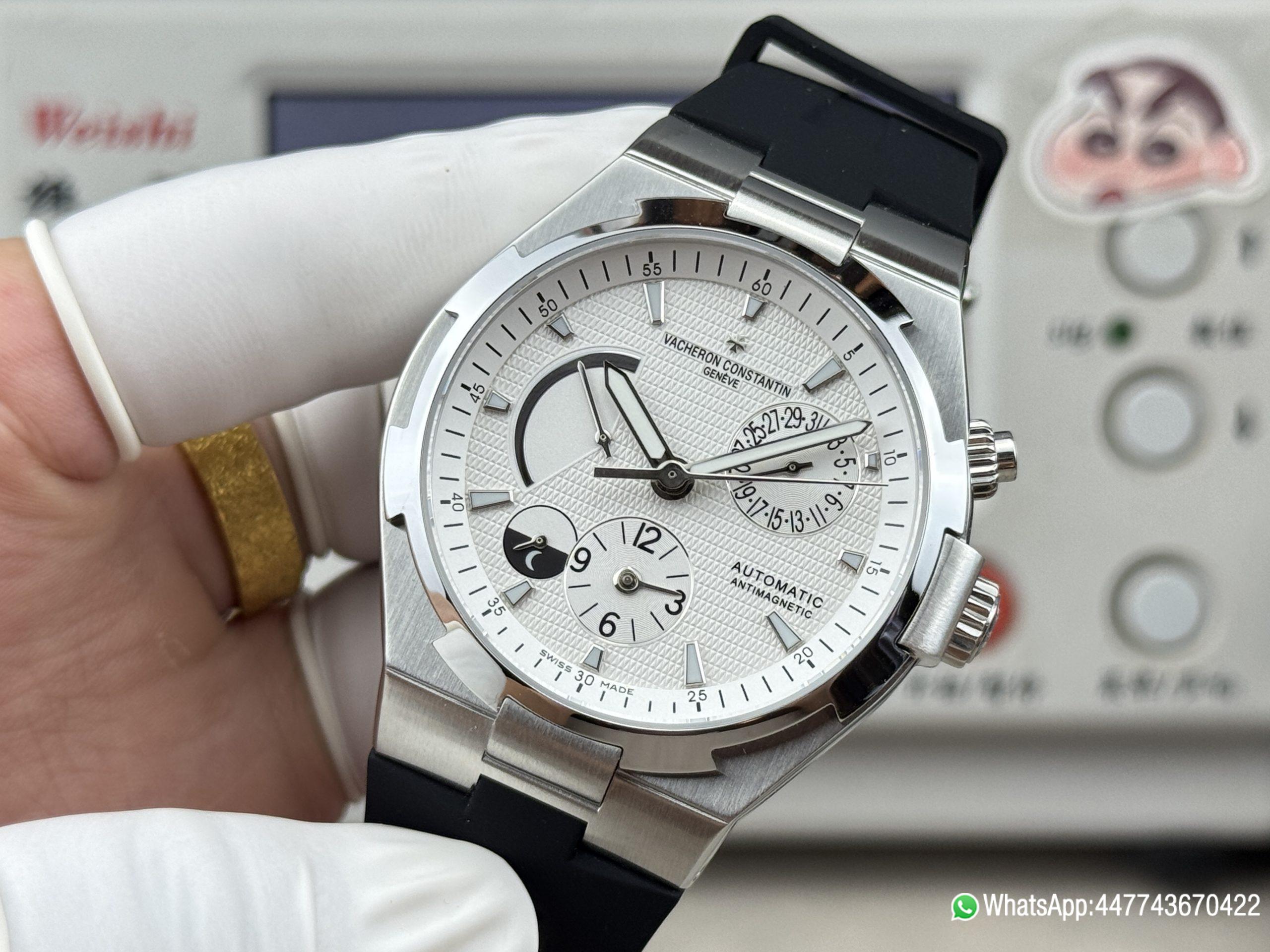 Super Clone Watch V Factory Vacheron Constantin Overseas 42mm Silver White Dail 316L stainless steel case and Replica version 1222 SC type movement 03 Super Clone Watch V Factory Vacheron Constantin Overseas 42mm Silver White Dail 316L stainless steel case and Replica version 1222 SC type movement 03
