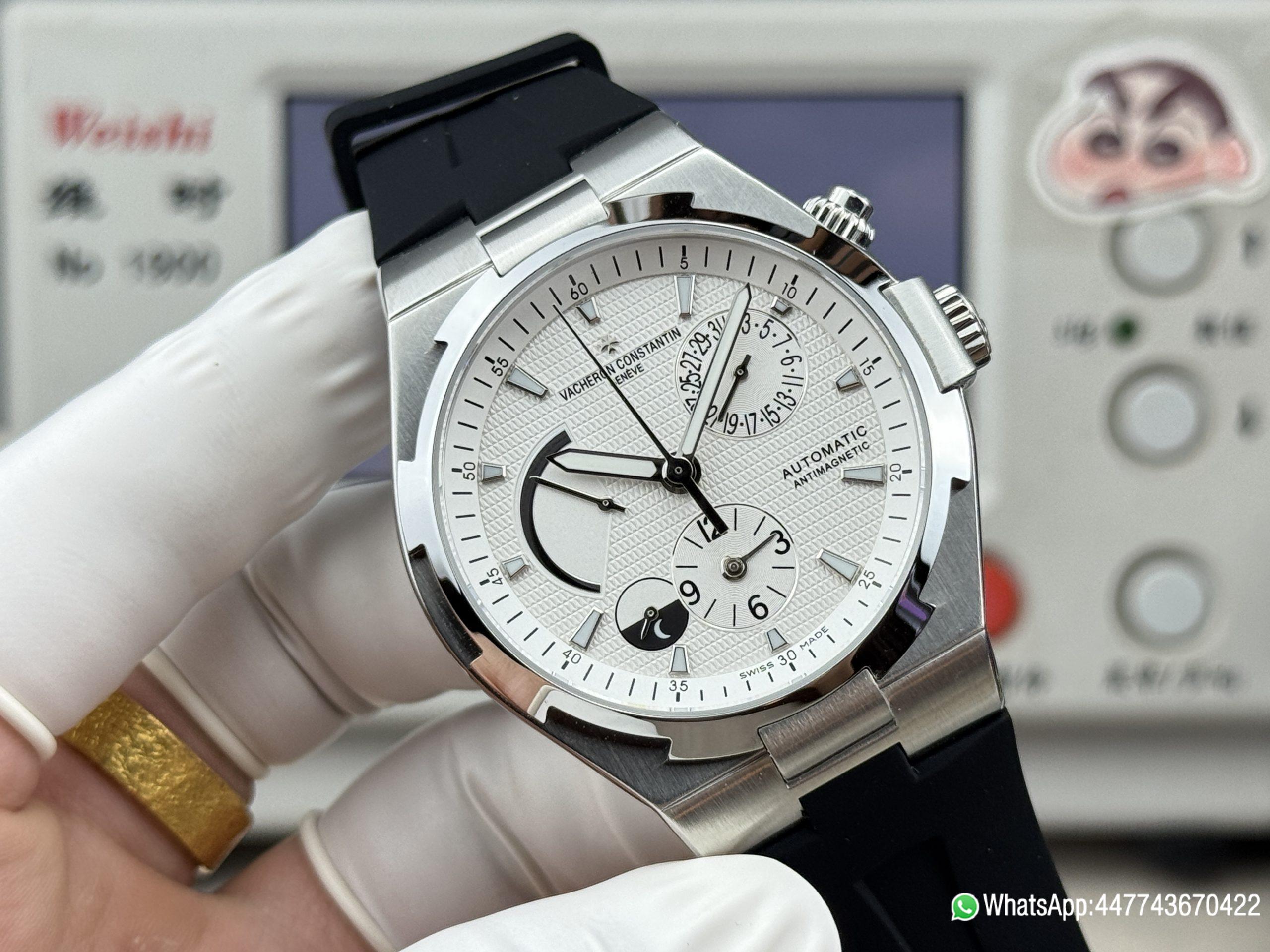 Super Clone Watch V Factory Vacheron Constantin Overseas 42mm Silver White Dail 316L stainless steel case and Replica version 1222 SC type movement 04 Super Clone Watch V Factory Vacheron Constantin Overseas 42mm Silver White Dail 316L stainless steel case and Replica version 1222 SC type movement 04