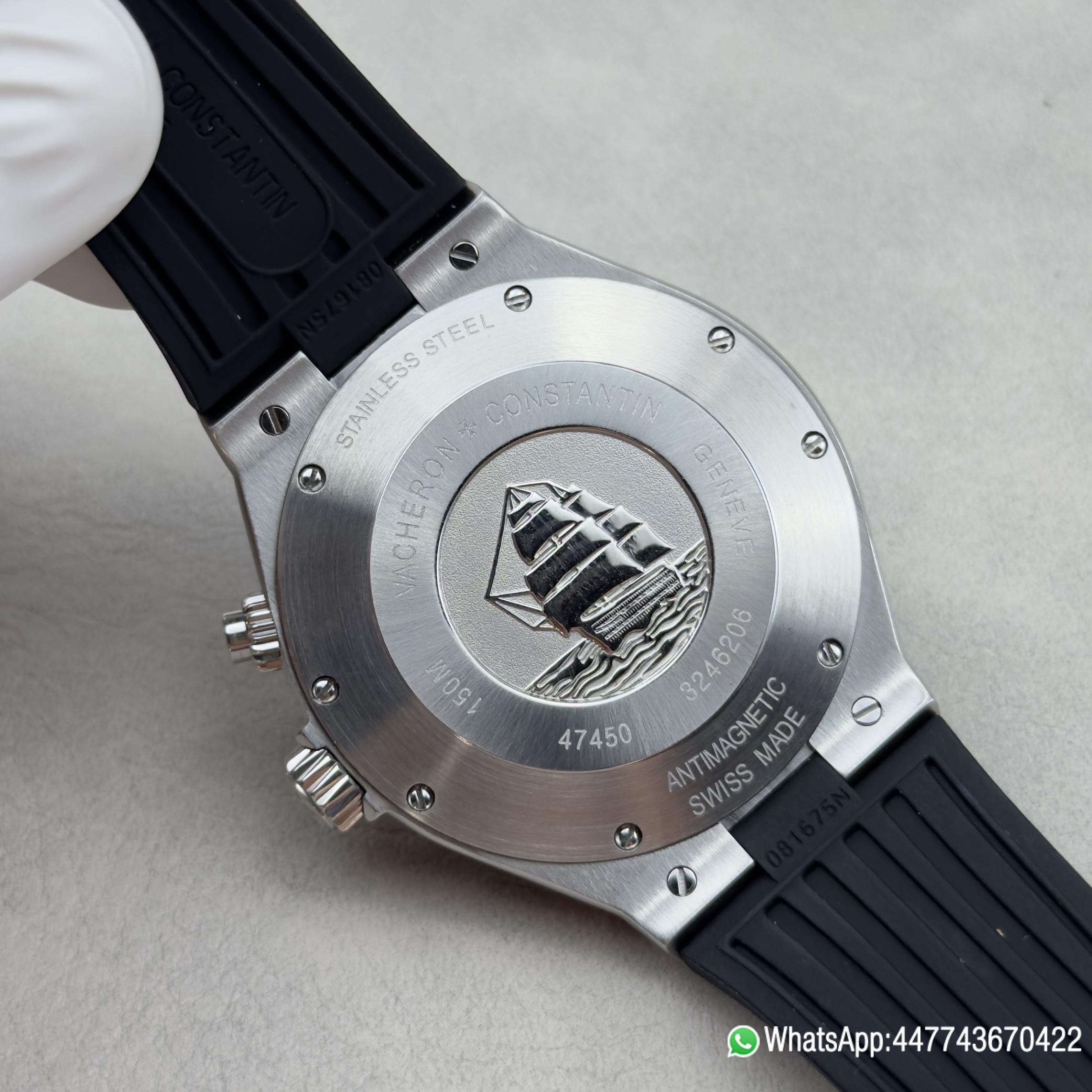 Super Clone Watch V Factory Vacheron Constantin Overseas 42mm Silver White Dail 316L stainless steel case and Replica version 1222 SC type movement 06 Super Clone Watch V Factory Vacheron Constantin Overseas 42mm Silver White Dail 316L stainless steel case and Replica version 1222 SC type movement 06