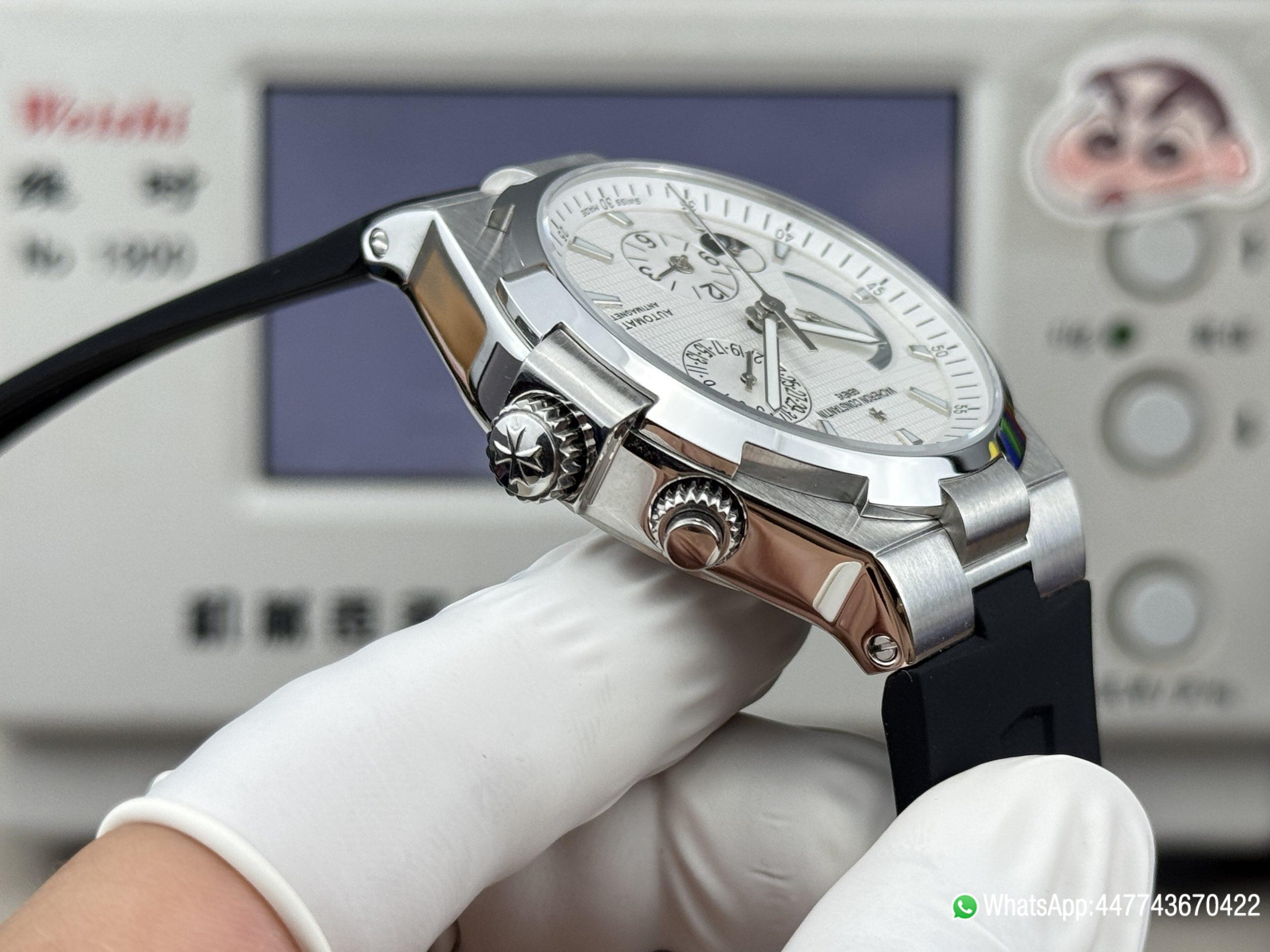 Super Clone Watch V Factory Vacheron Constantin Overseas 42mm Silver White Dail 316L stainless steel case and Replica version 1222 SC type movement 07 Super Clone Watch V Factory Vacheron Constantin Overseas 42mm Silver White Dail 316L stainless steel case and Replica version 1222 SC type movement 07