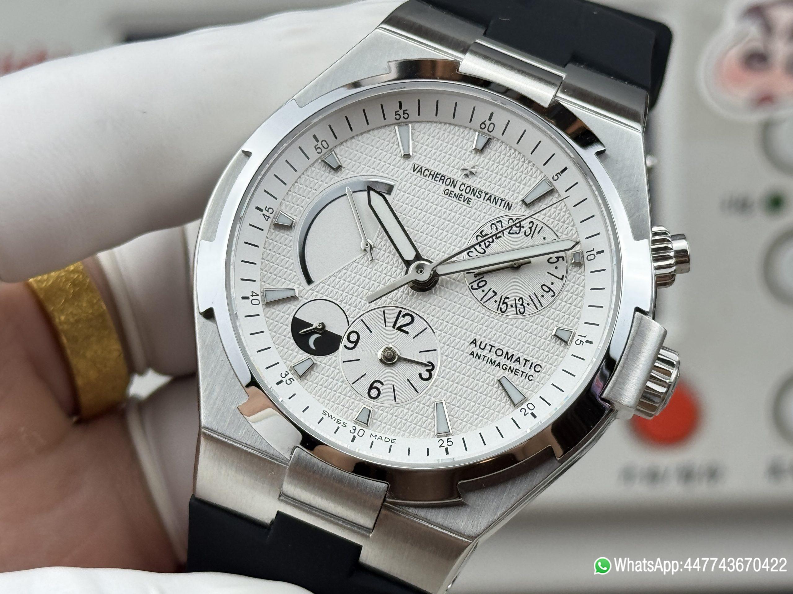 Super Clone Watch V Factory Vacheron Constantin Overseas 42mm Silver White Dail 316L stainless steel case and Replica version 1222 SC type movement 09 Super Clone Watch V Factory Vacheron Constantin Overseas 42mm Silver White Dail 316L stainless steel case and Replica version 1222 SC type movement 09