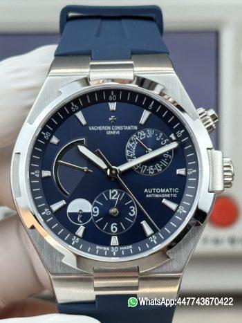 Super Clone Watch V Factory Vacheron Constantin Overseas 42mm Sunburst Blue Dail 316L stainless steel case and Replica version 1222 SC type movement 01