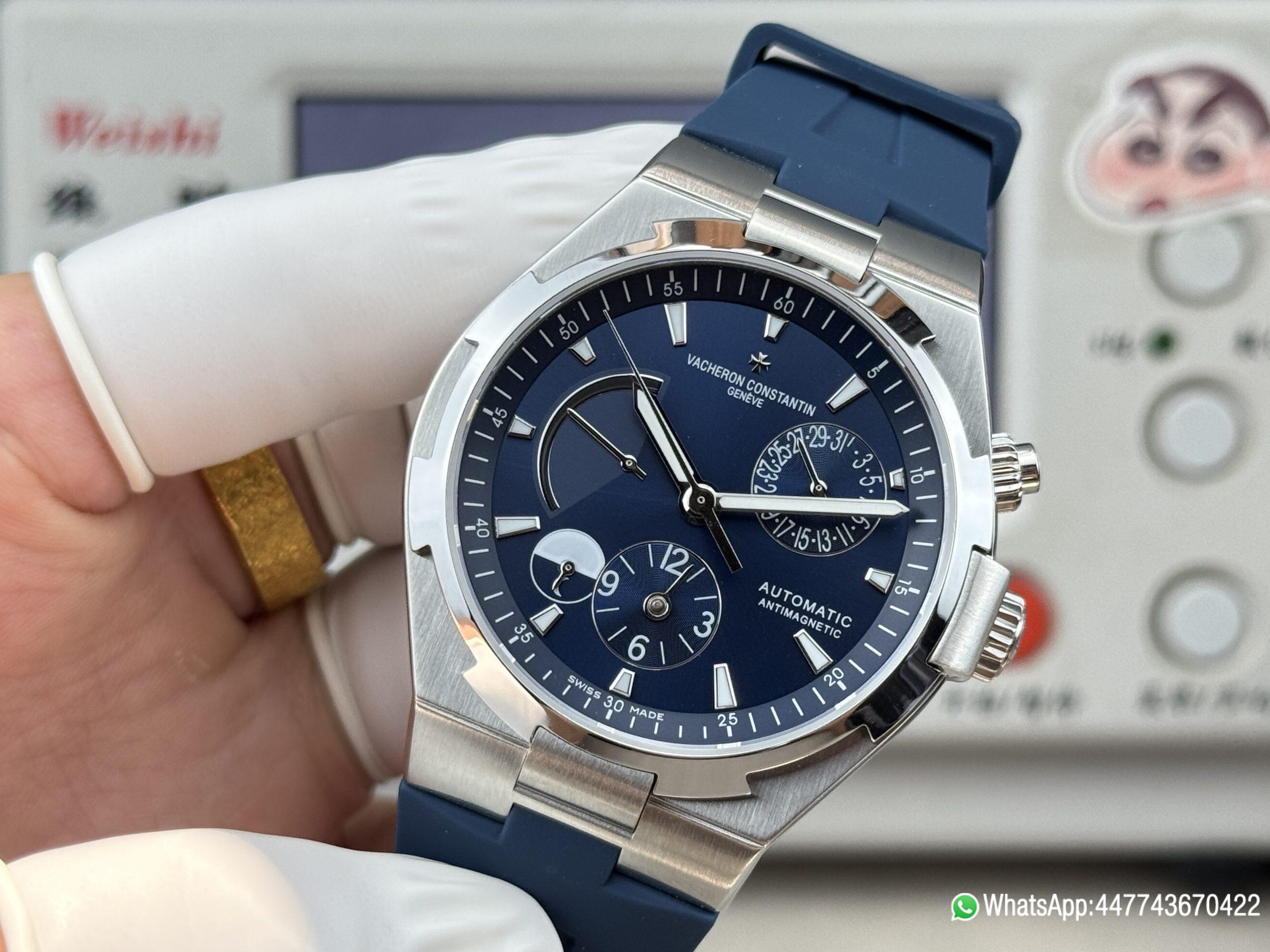 Super Clone Watch V Factory Vacheron Constantin Overseas 42mm Sunburst Blue Dail 316L stainless steel case and Replica version 1222 SC type movement 03 Super Clone Watch V Factory Vacheron Constantin Overseas 42mm Sunburst Blue Dail 316L stainless steel case and Replica version 1222 SC type movement 03