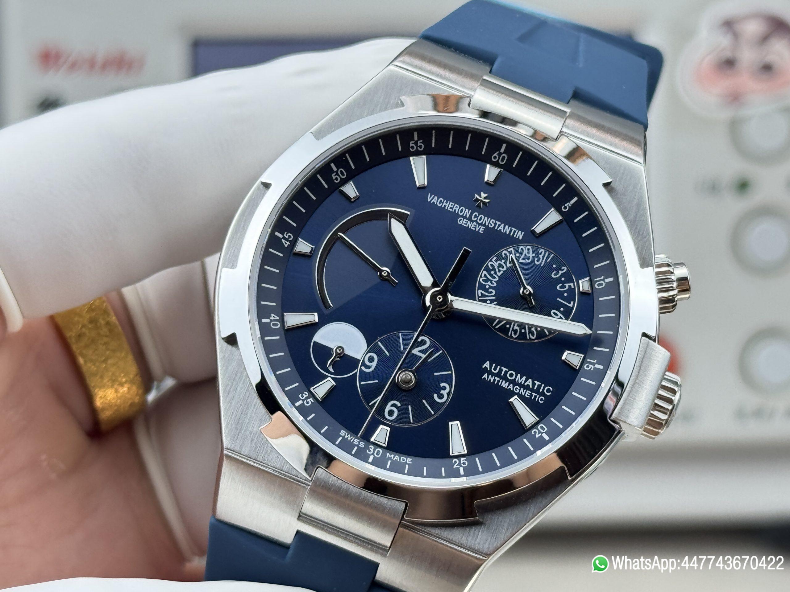 Super Clone Watch V Factory Vacheron Constantin Overseas 42mm Sunburst Blue Dail 316L stainless steel case and Replica version 1222 SC type movement 04 Super Clone Watch V Factory Vacheron Constantin Overseas 42mm Sunburst Blue Dail 316L stainless steel case and Replica version 1222 SC type movement 04