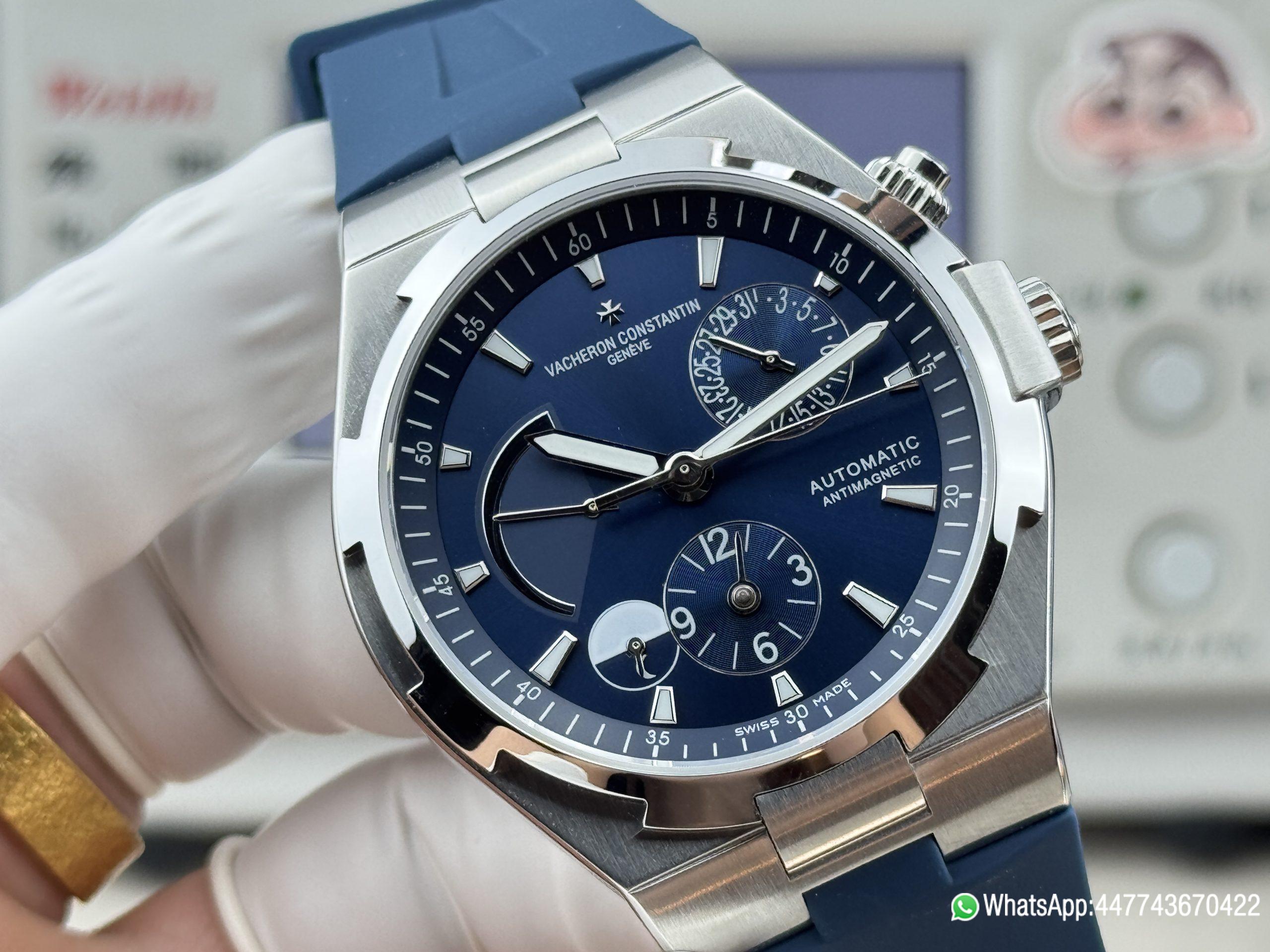 Super Clone Watch V Factory Vacheron Constantin Overseas 42mm Sunburst Blue Dail 316L stainless steel case and Replica version 1222 SC type movement 05 Super Clone Watch V Factory Vacheron Constantin Overseas 42mm Sunburst Blue Dail 316L stainless steel case and Replica version 1222 SC type movement 05