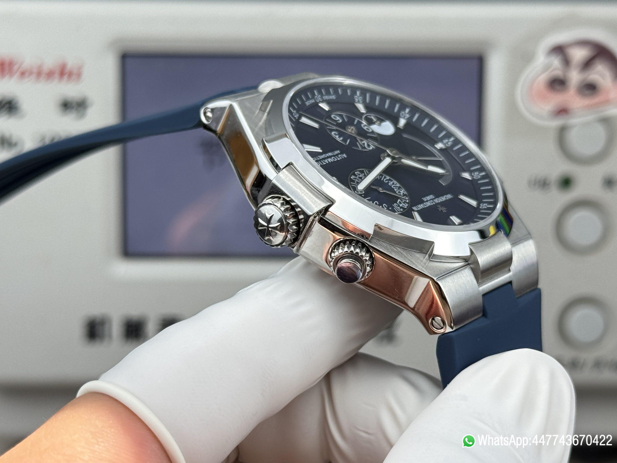 Super Clone Watch V Factory Vacheron Constantin Overseas 42mm Sunburst Blue Dail 316L stainless steel case and Replica version 1222 SC type movement 07 Super Clone Watch V Factory Vacheron Constantin Overseas 42mm Sunburst Blue Dail 316L stainless steel case and Replica version 1222 SC type movement 07